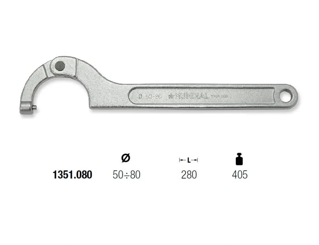 1351.080 CHIAVE A SETTORE NASCOSTO MUNDIAL Ø50÷80 L=280 TONDO 