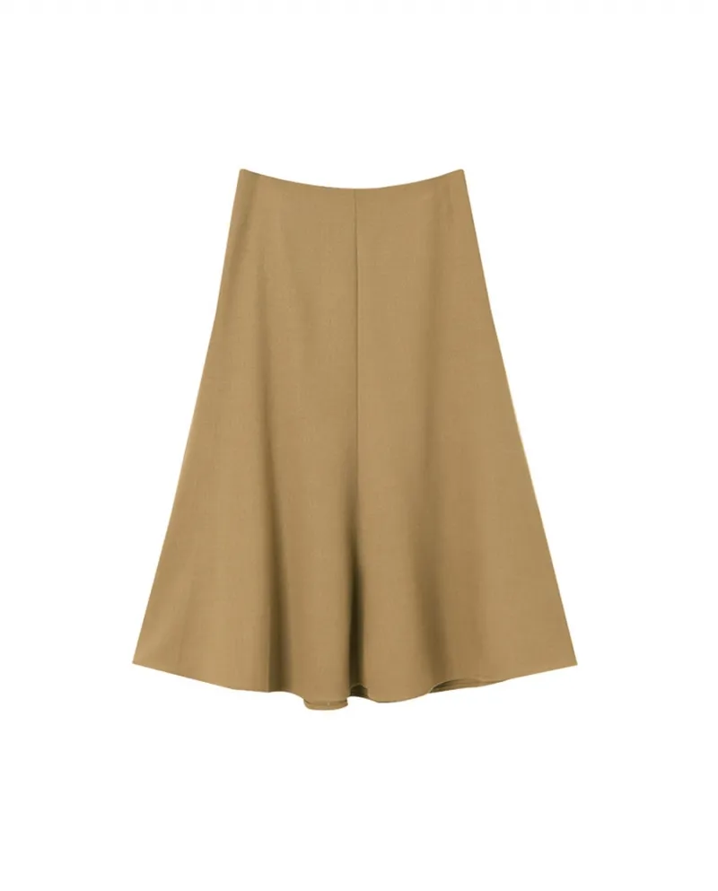 23 Autunno nuovo stile elegante dimagrante semplice professionale a vita alta gonna a trapezio a coda di pesce di media lunghezz