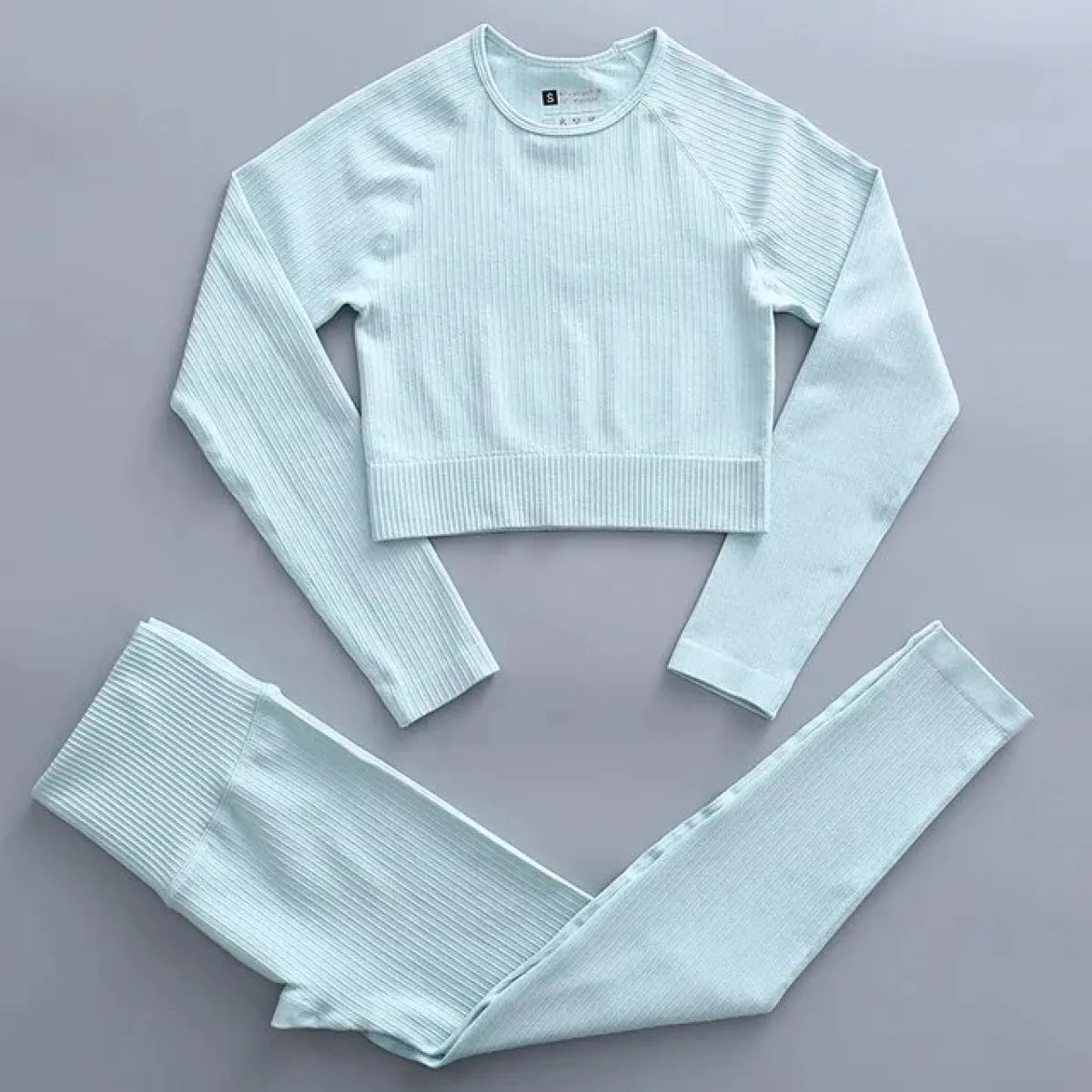2/4 pezzi Set da Yoga senza cuciture Sport Fitness Vita alta Pantaloni per il sollevamento dell'anca Reggiseno sportivo Abiti da