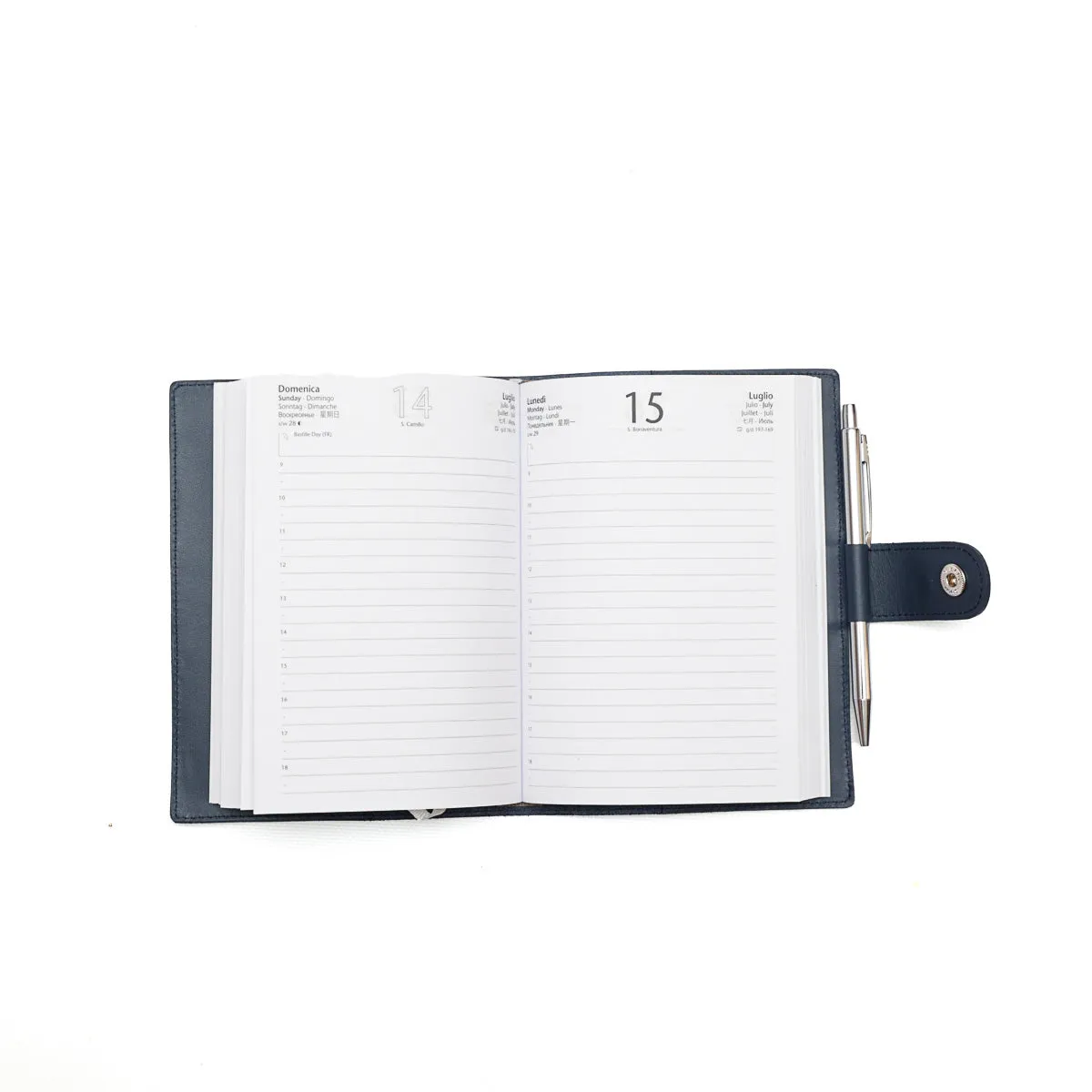 Agenda Grande in Pelle Blu