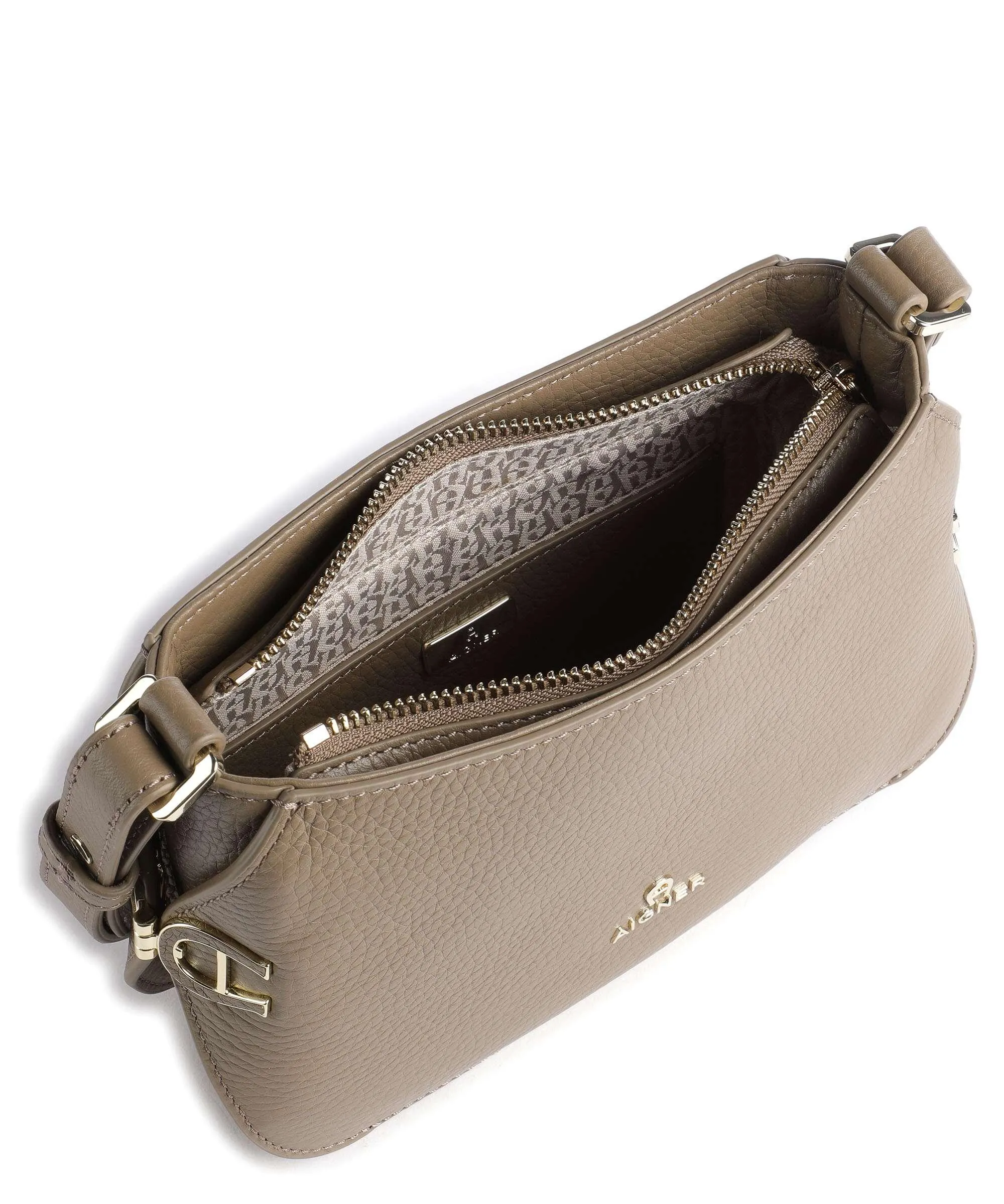  Aigner Milano S Borsa a tracolla pelle di vacchetta grana taupe  