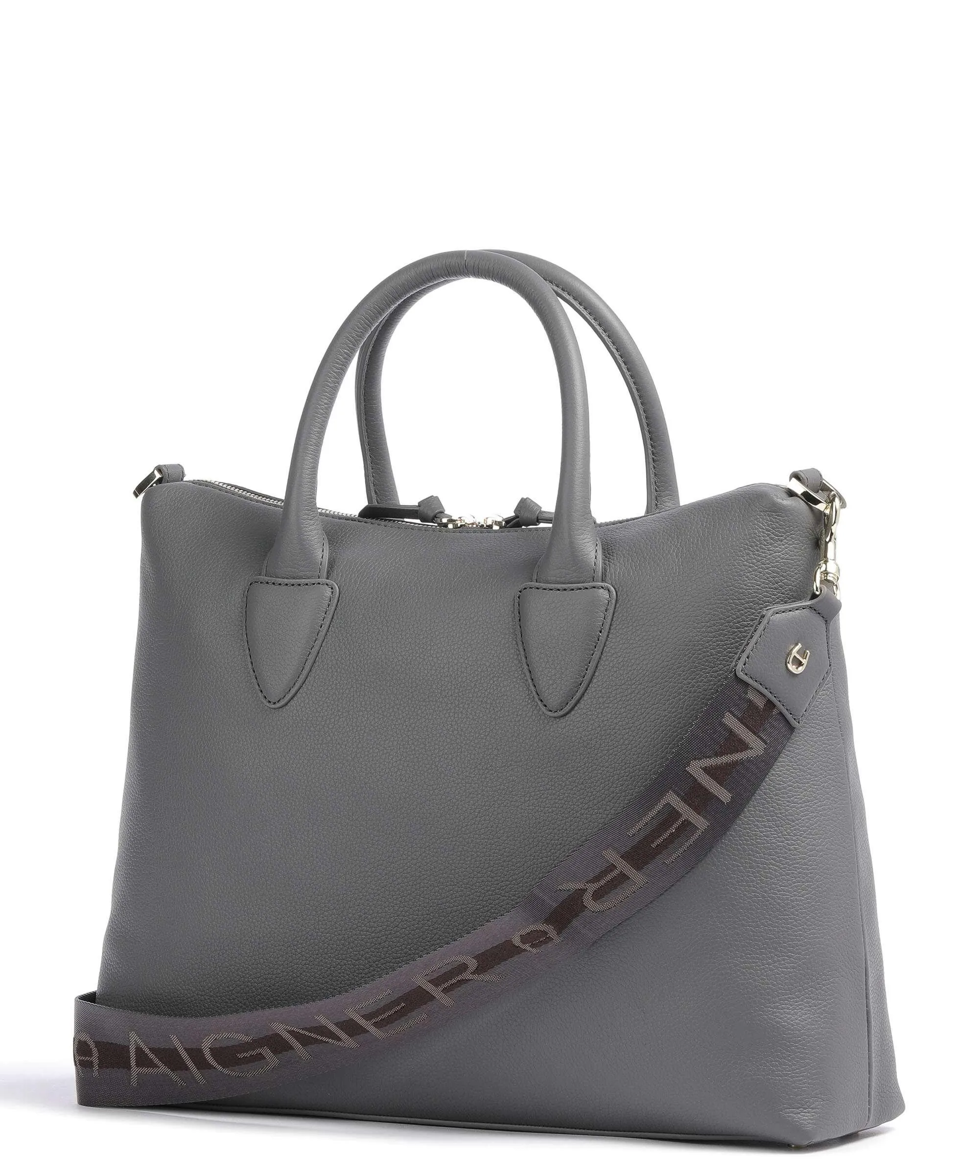  Aigner Zita M Borsa a mano pelle di vacchetta grana grigio  