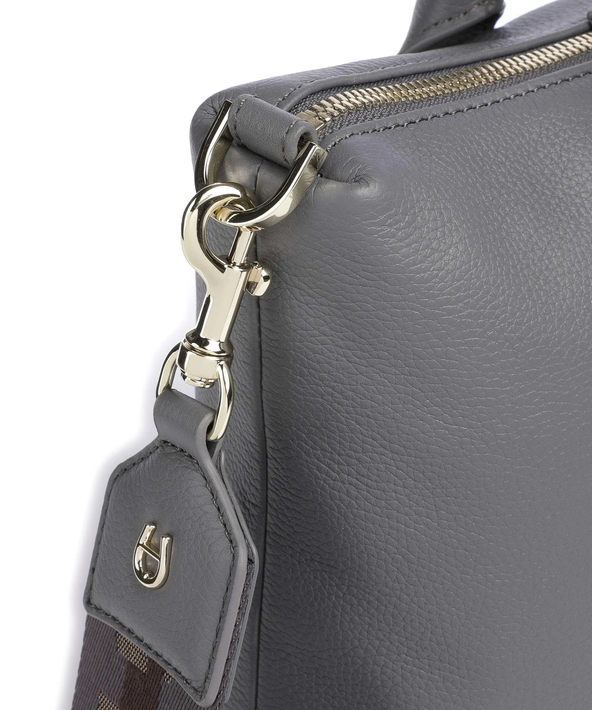  Aigner Zita M Borsa a mano pelle di vacchetta grana grigio  