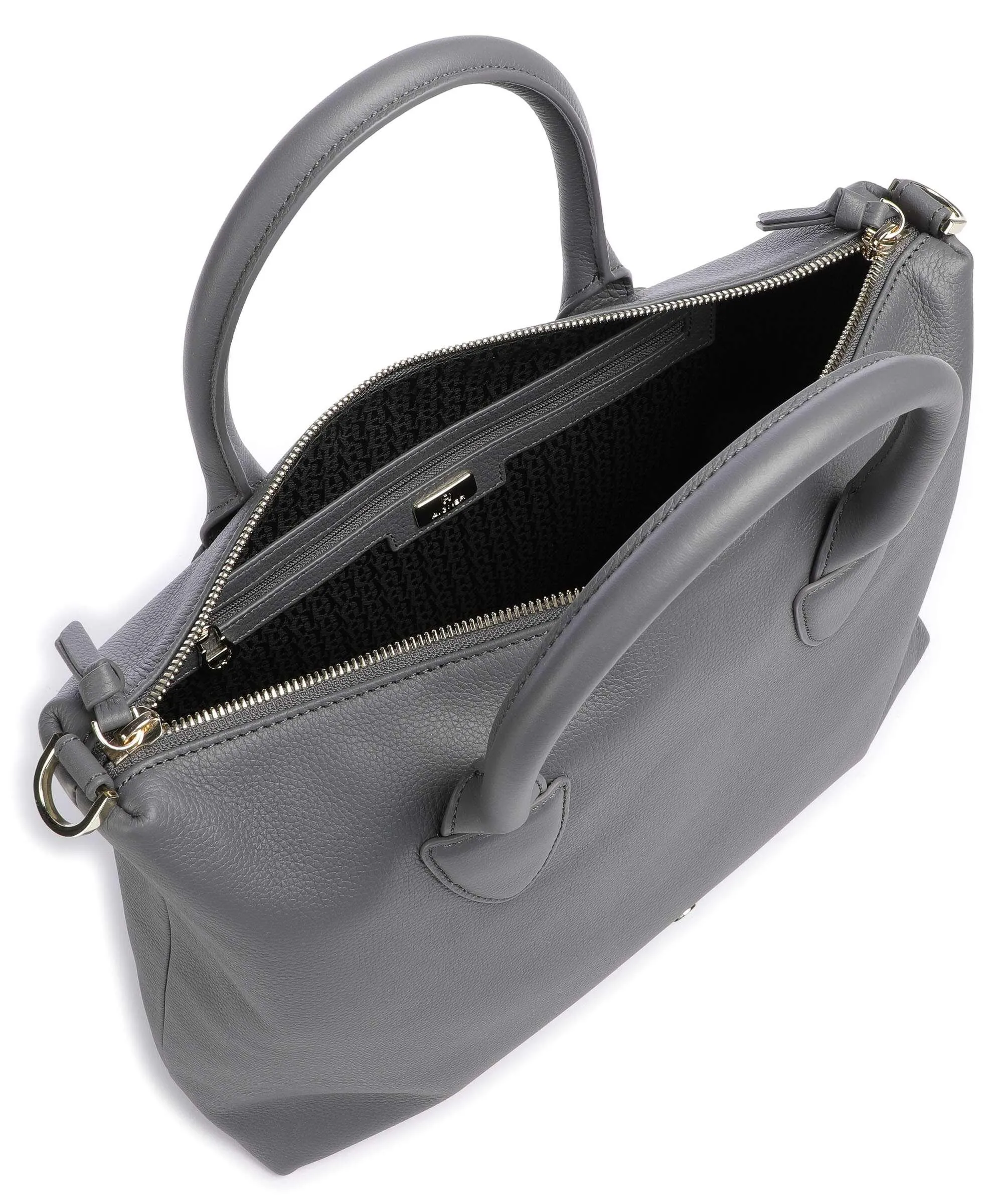  Aigner Zita M Borsa a mano pelle di vacchetta grana grigio  