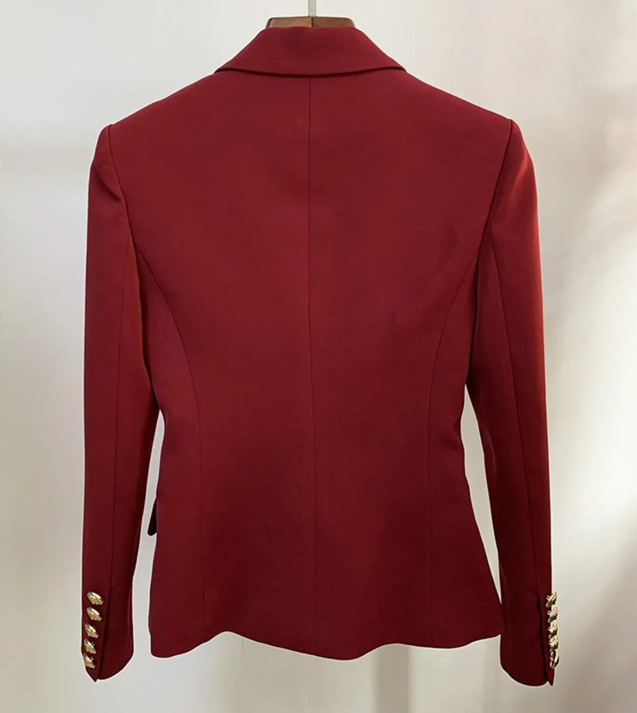 Alta qualità 2022 Blazer di design più recente da donna Classic Lion Buttons Giacca blazer doppiopetto aderente bordeaux