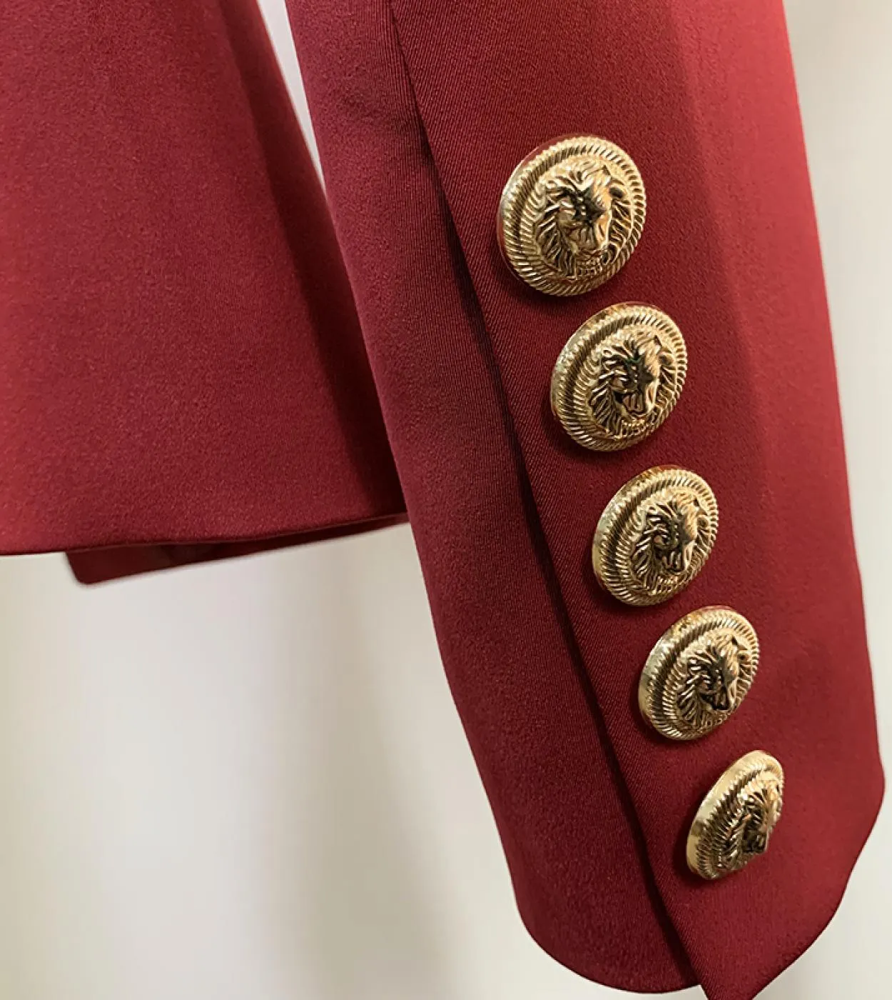 Alta qualità 2022 Blazer di design più recente da donna Classic Lion Buttons Giacca blazer doppiopetto aderente bordeaux