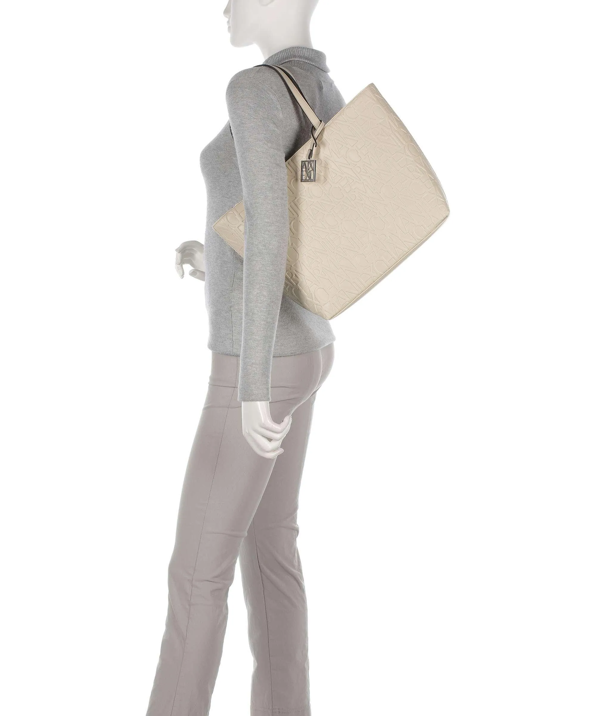  Armani Exchange Liz Borsa shopper pelle sintetica beige  
