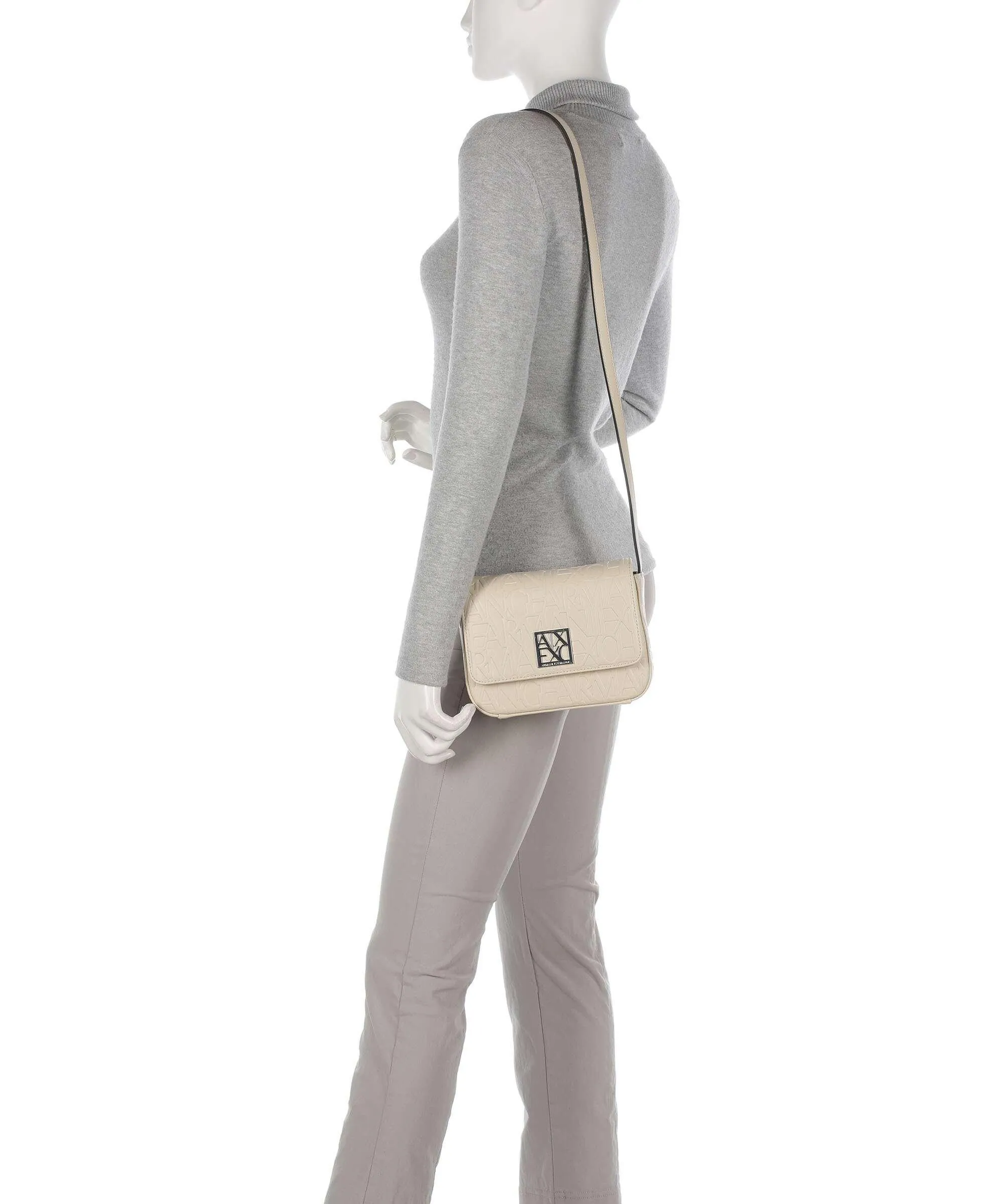  Armani Exchange Liz M Borsa a tracolla pelle sintetica beige  