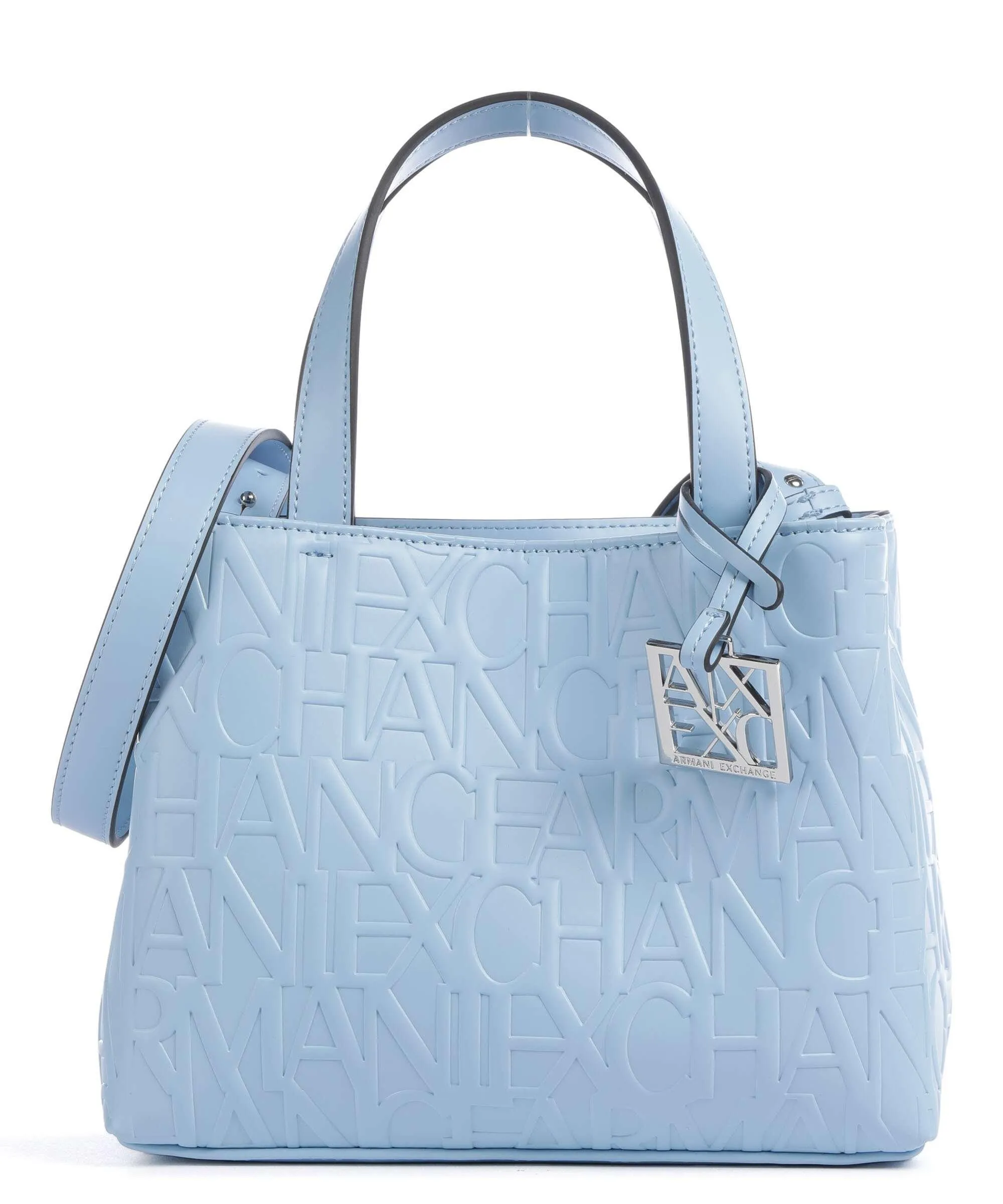  Armani Exchange Liz S Borsa a mano pelle sintetica blu chiaro  