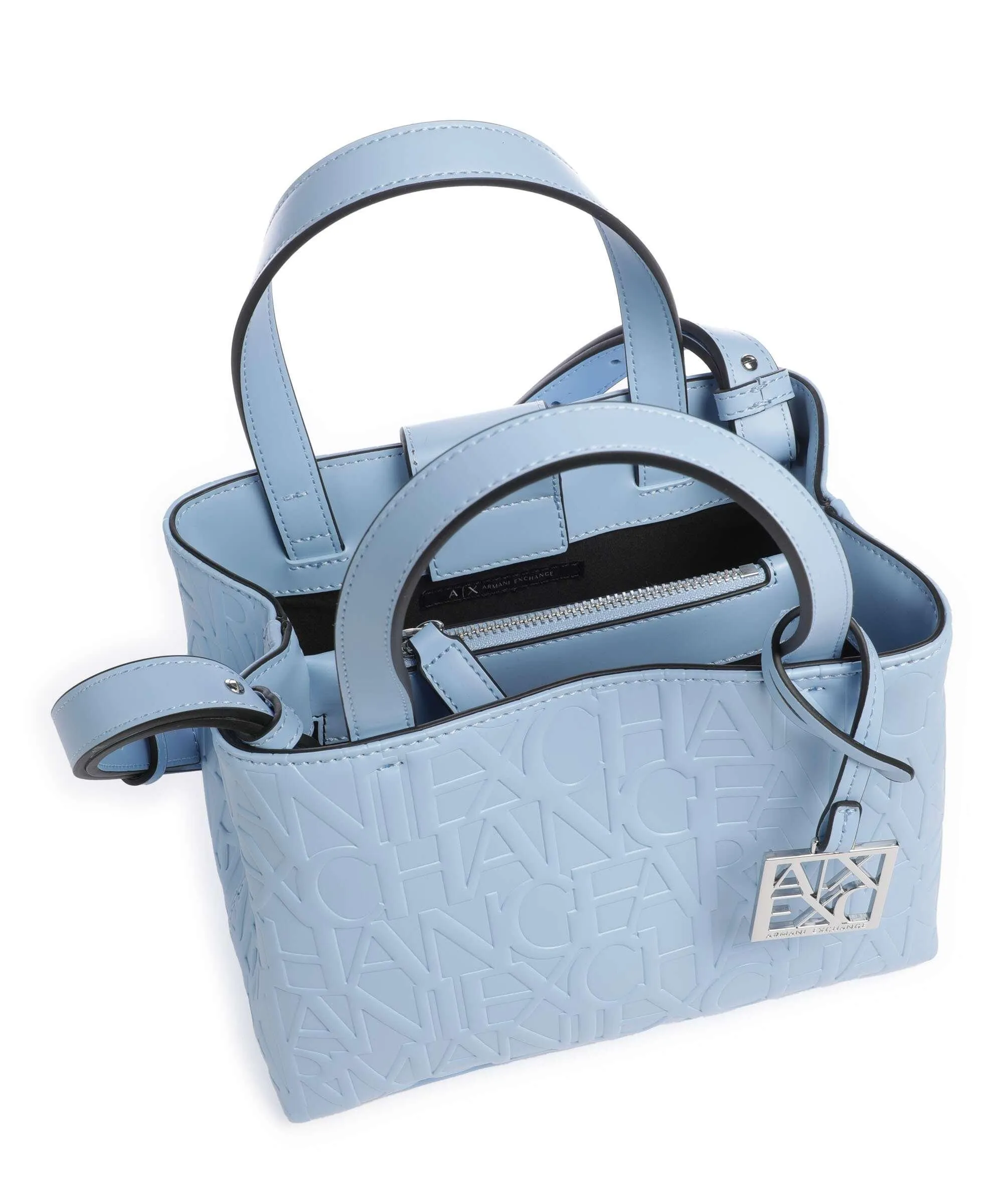  Armani Exchange Liz S Borsa a mano pelle sintetica blu chiaro  