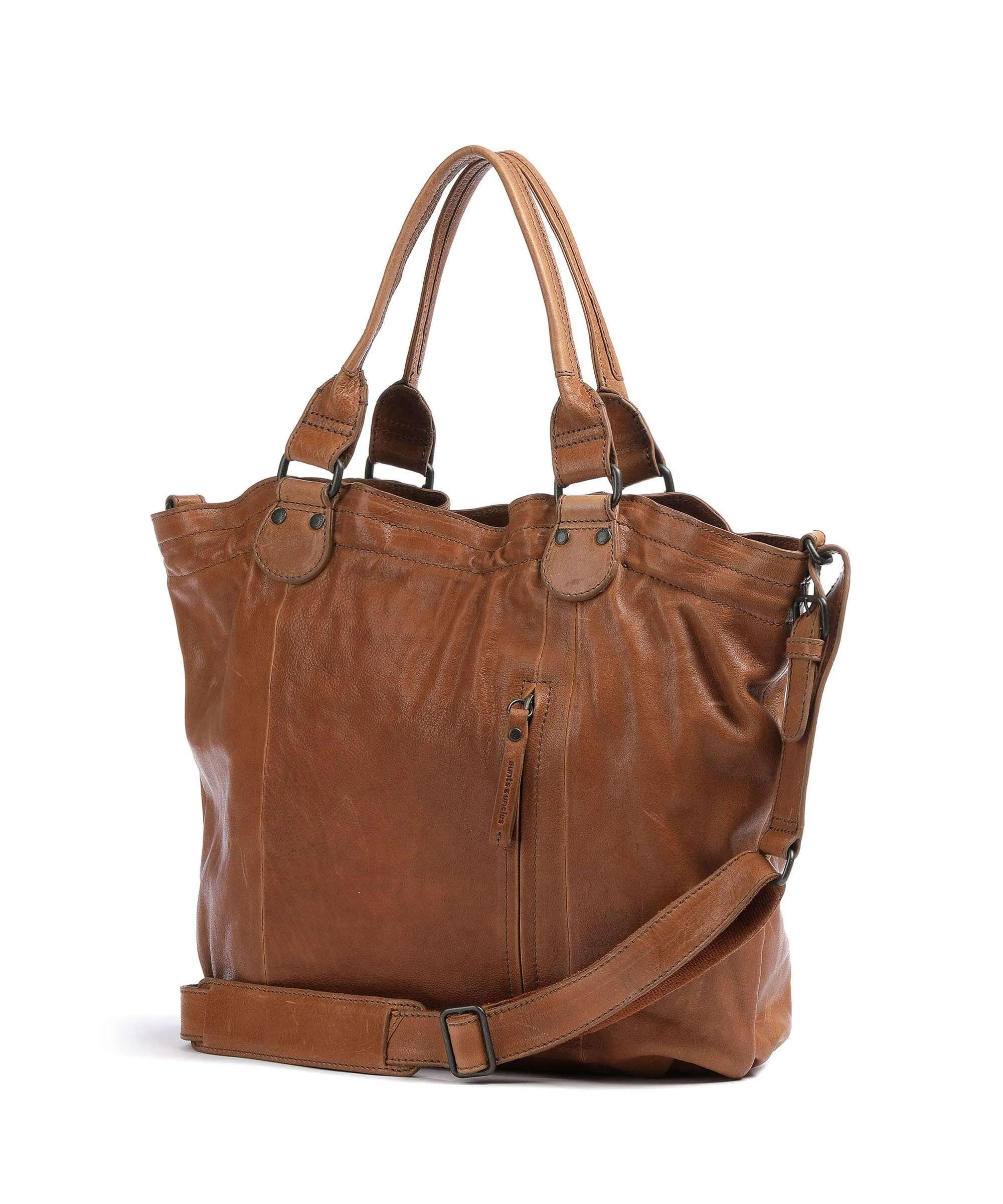  Aunts & Uncles Coffee Klatsch Susan Borsa shopper pelle granulata marrone  