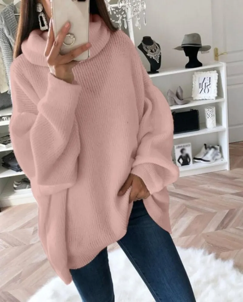 Autunno Inverno Donna Furry Loose Oversize Maglione Dolcevita Donna Moda Bianco Grigio Casual Lady Maglione Lavorato A Maglia