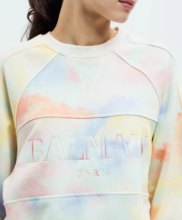 Balmain Felpa con ricamo logo DH1JS118GD65