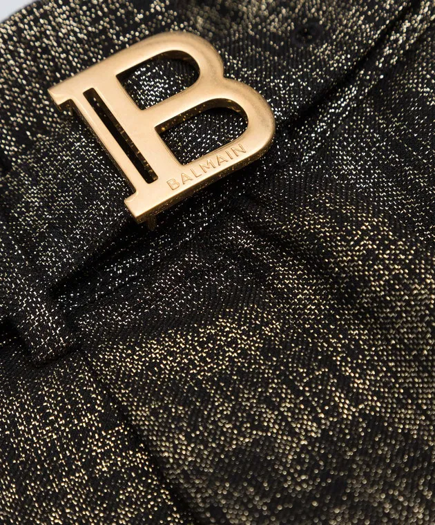 Balmain Shorts neri da bambino con lurex 6R6A69I00961214