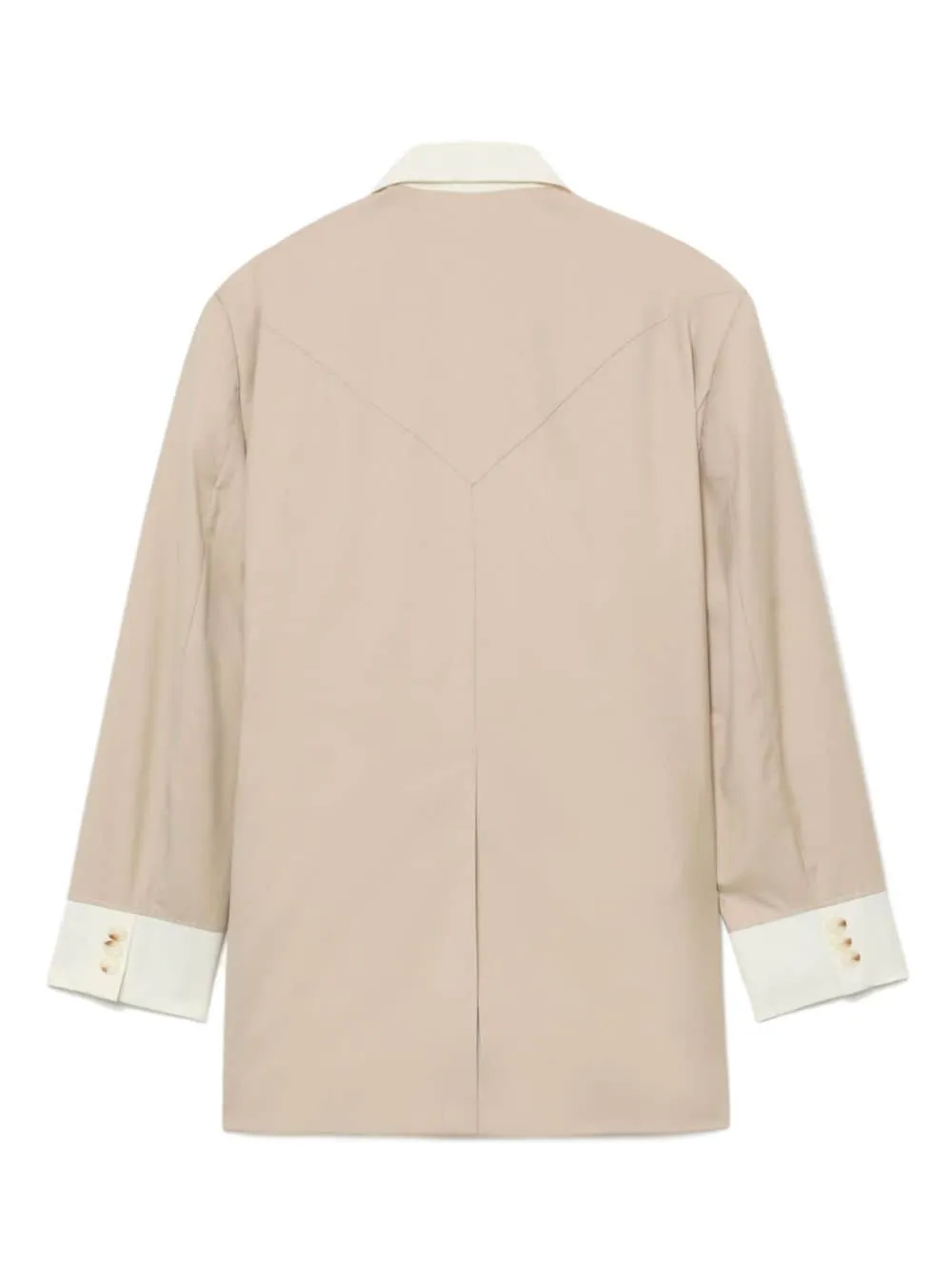 Blazer doppiopetto con design bicolore in beige - donna