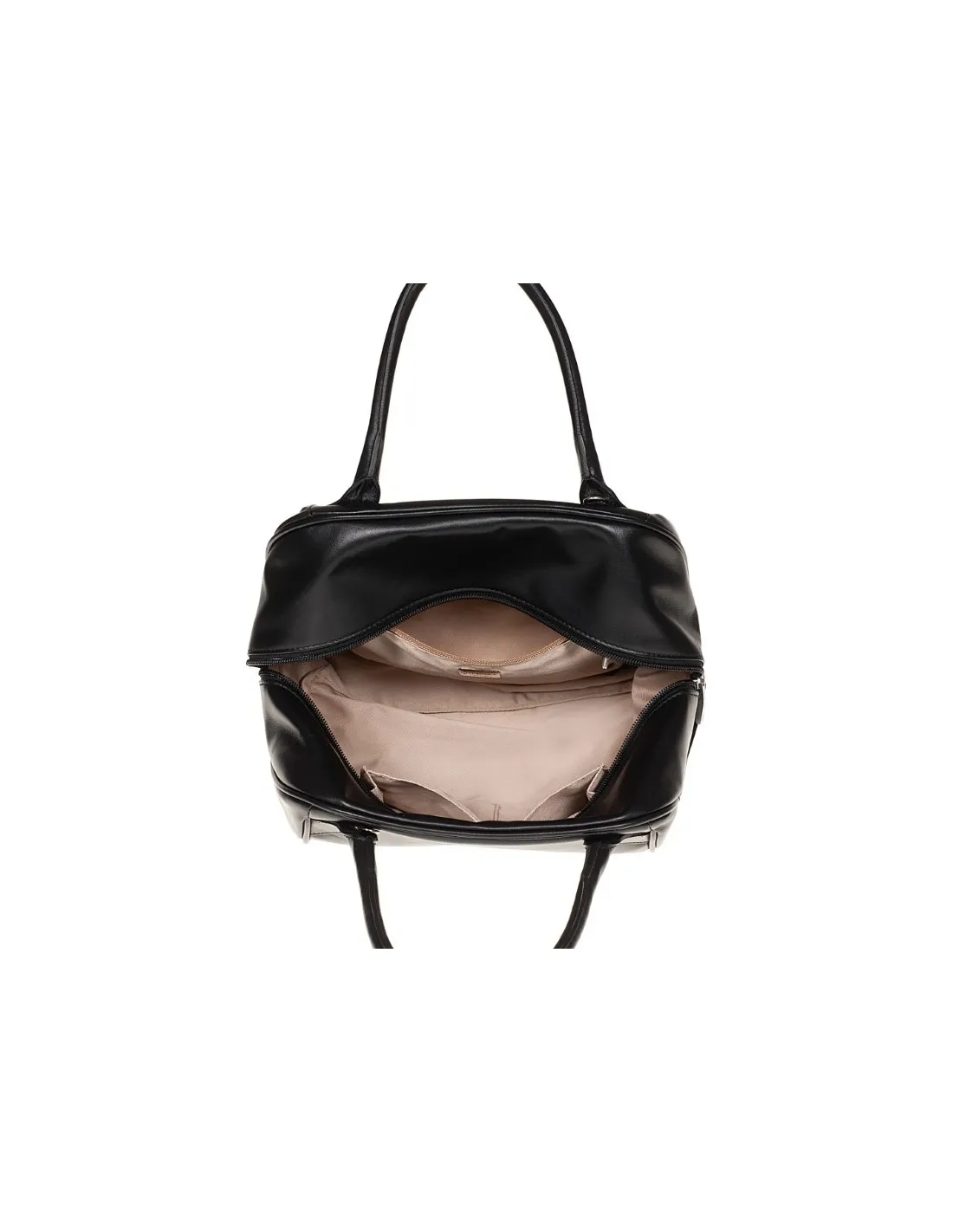 Borsa bauletto nera in vera pelle, made in Italy