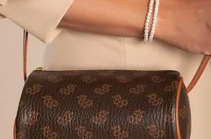 Borsa piccola con stampa, marrone