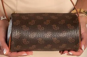 Borsa piccola con stampa, marrone