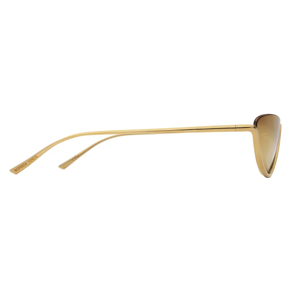 Bottega Veneta - Occhiali da Sole con Mezza Montatura in Metallo - Oro - Occhiali da Sole - Bottega Veneta Eyewear