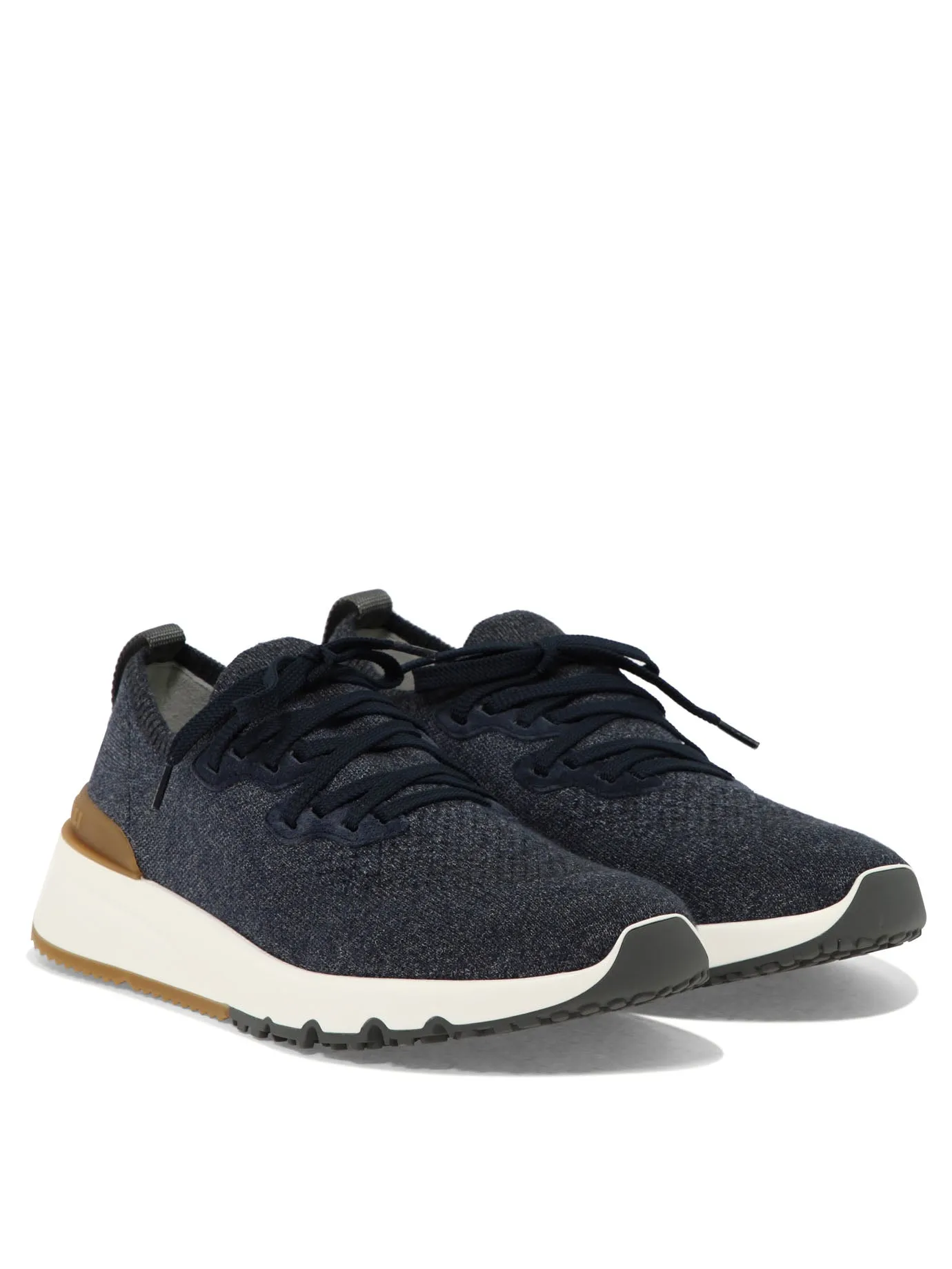 Brunello Cucinelli Cotton Chiné Knit Sneaker