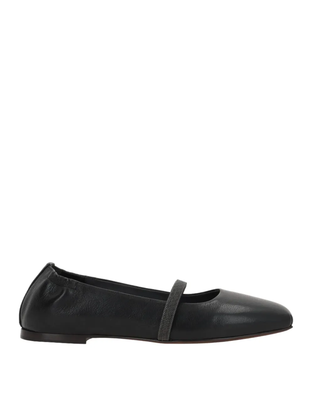Brunello Cucinelli Nappa Ballerina con cinturino lucido