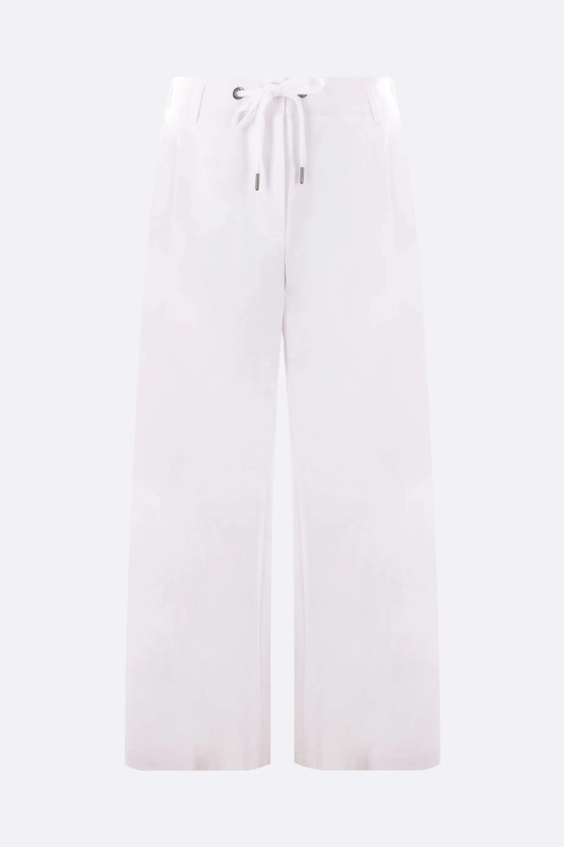 BRUNELLO CUCINELLI pantalone cropped a gamba larga in jersey stretch