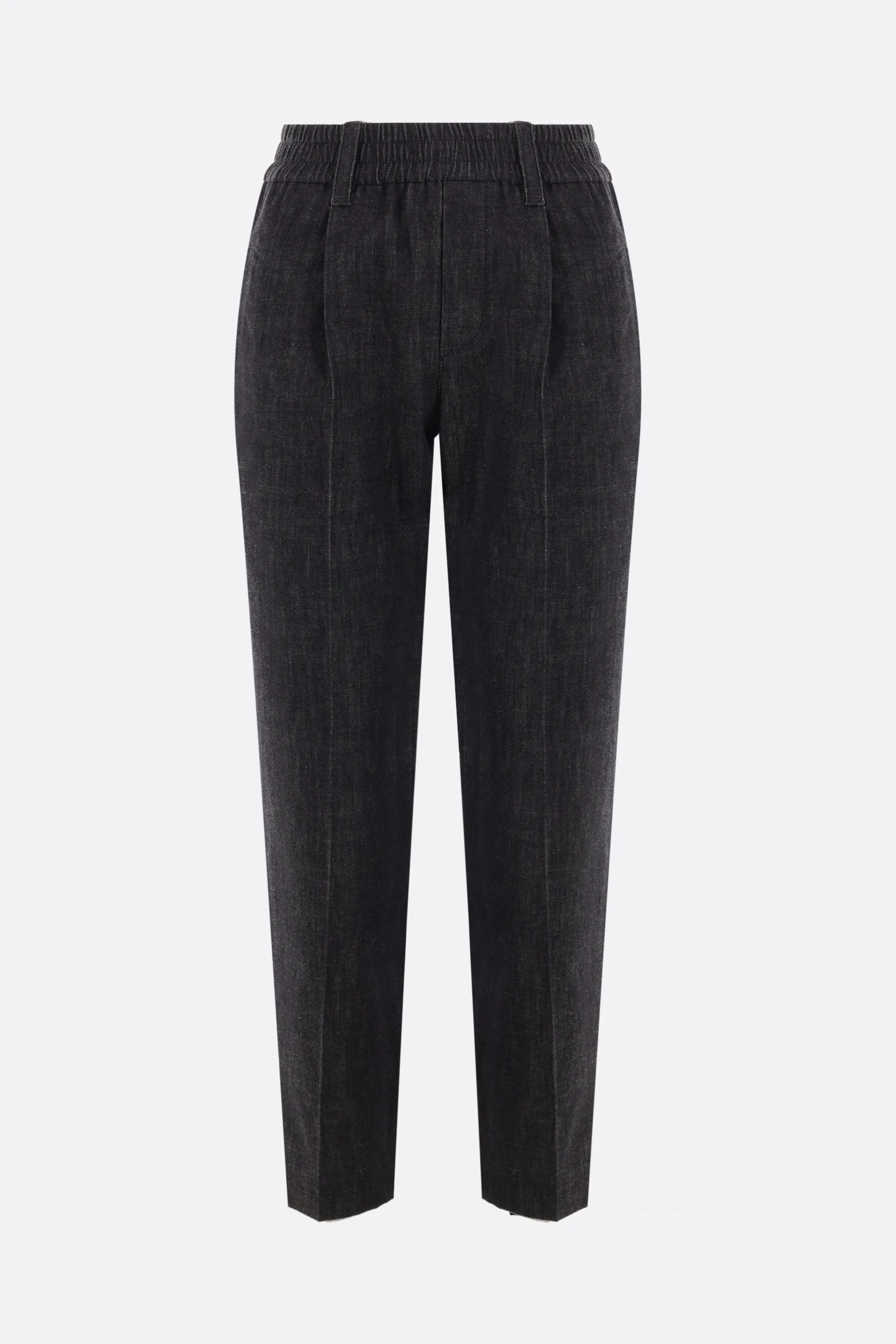 BRUNELLO CUCINELLI pantalone cropped in chambray