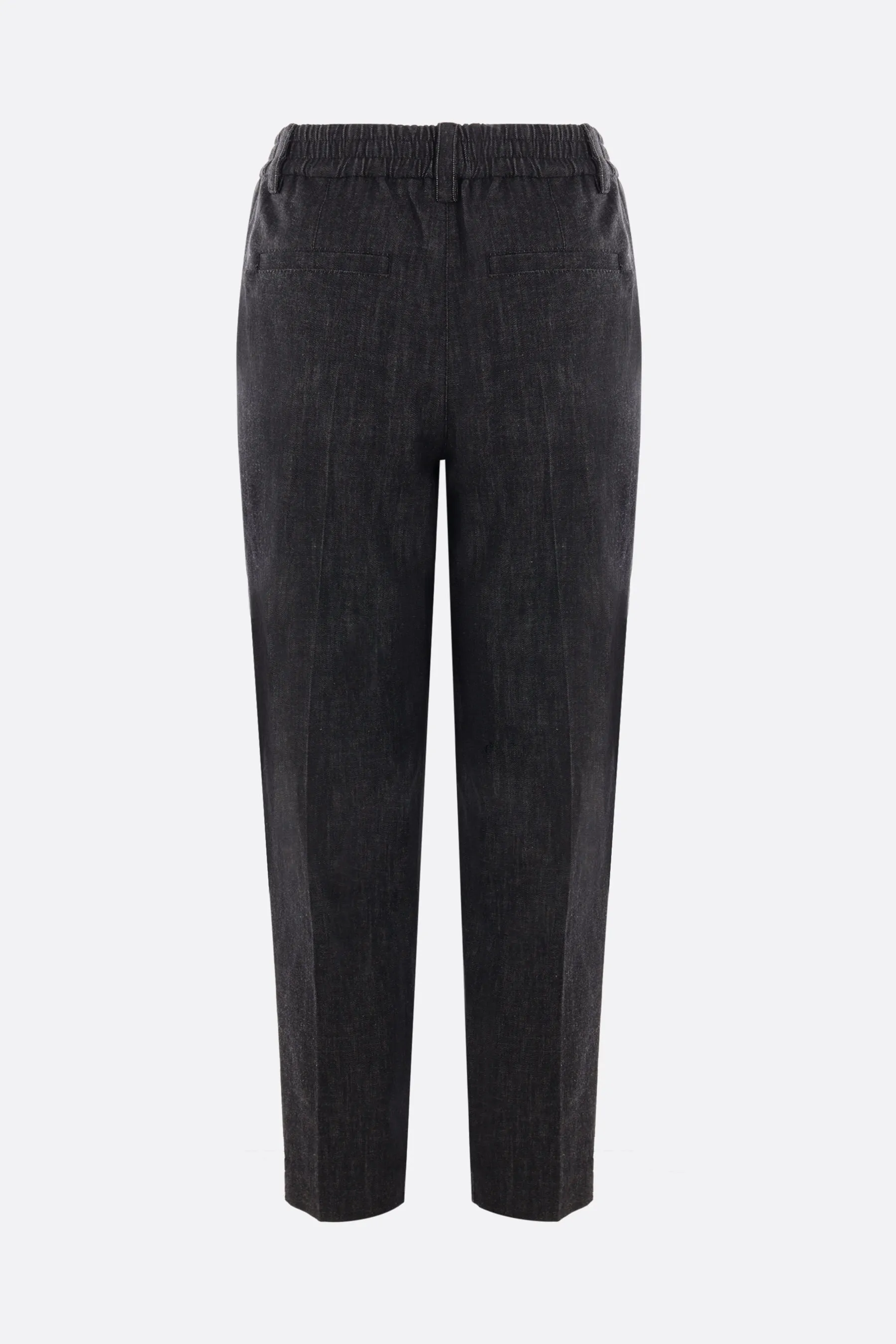 BRUNELLO CUCINELLI pantalone cropped in chambray