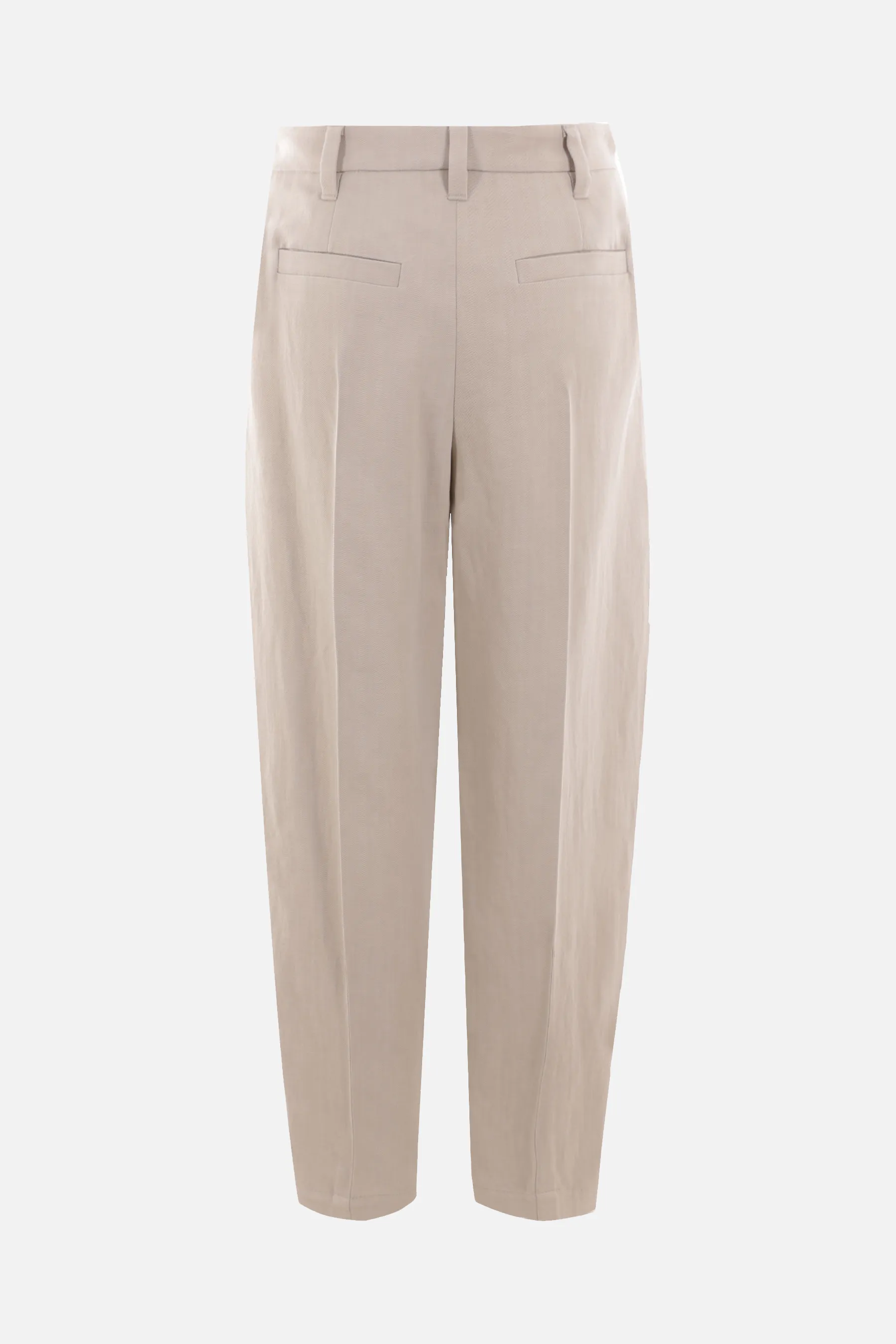 BRUNELLO CUCINELLI pantalone cropped in misto lino