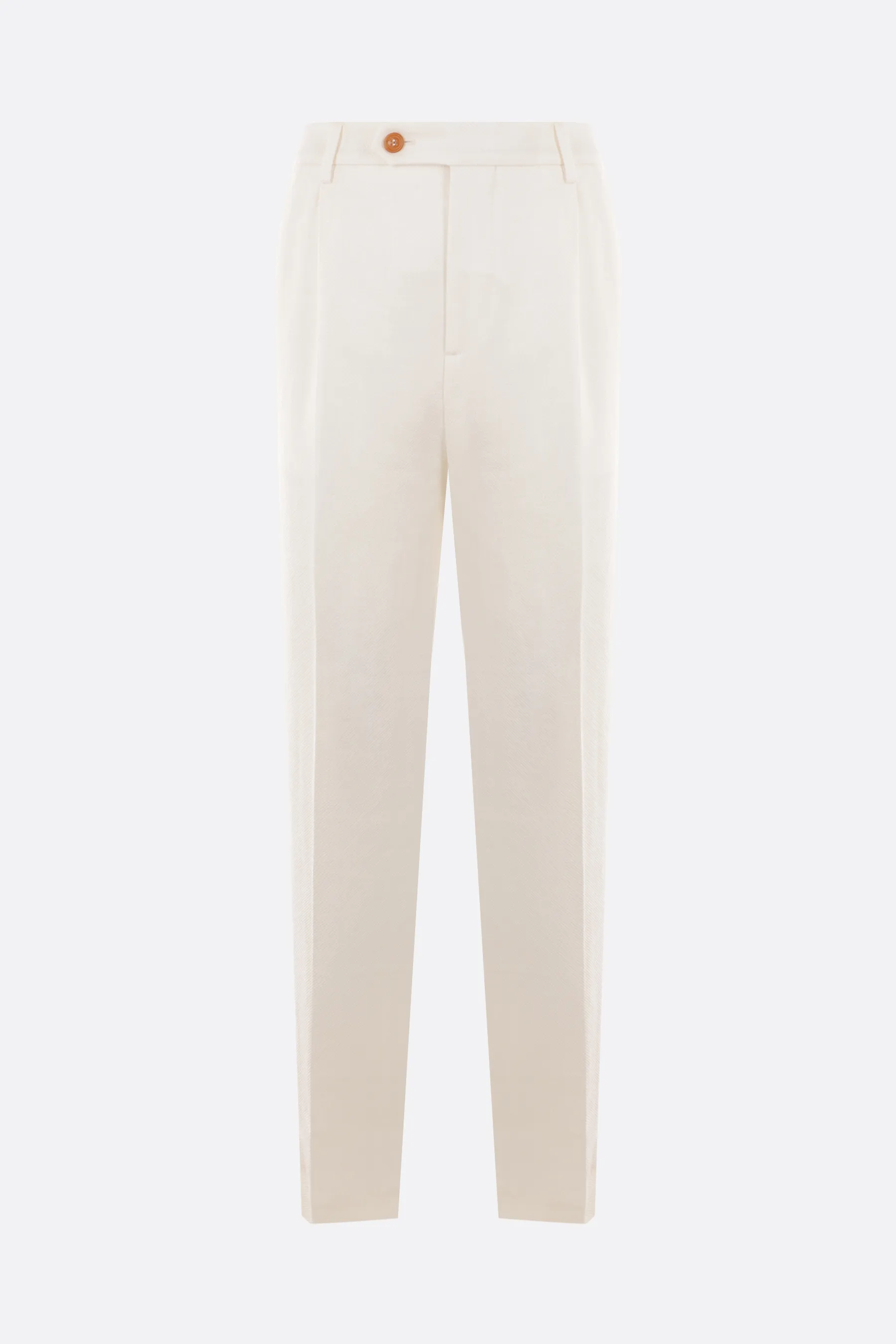 BRUNELLO CUCINELLI pantalone easy-fit in lino, lana e seta