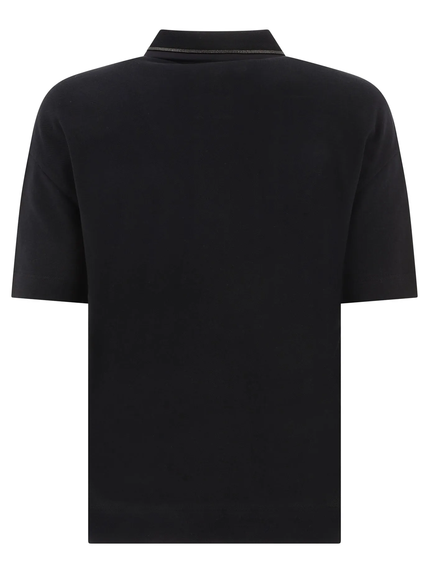 Brunello Cucinelli Piqué polo con monili