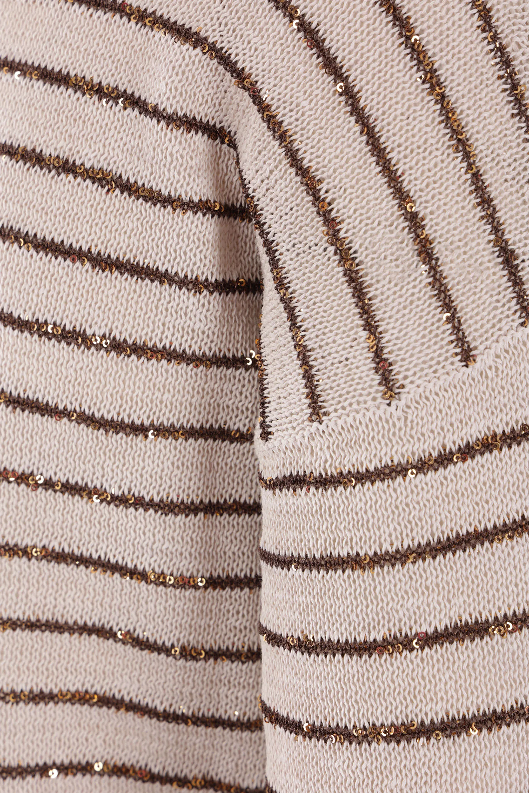 BRUNELLO CUCINELLI pullover Dazzling Stripes in cotone con paillettes
