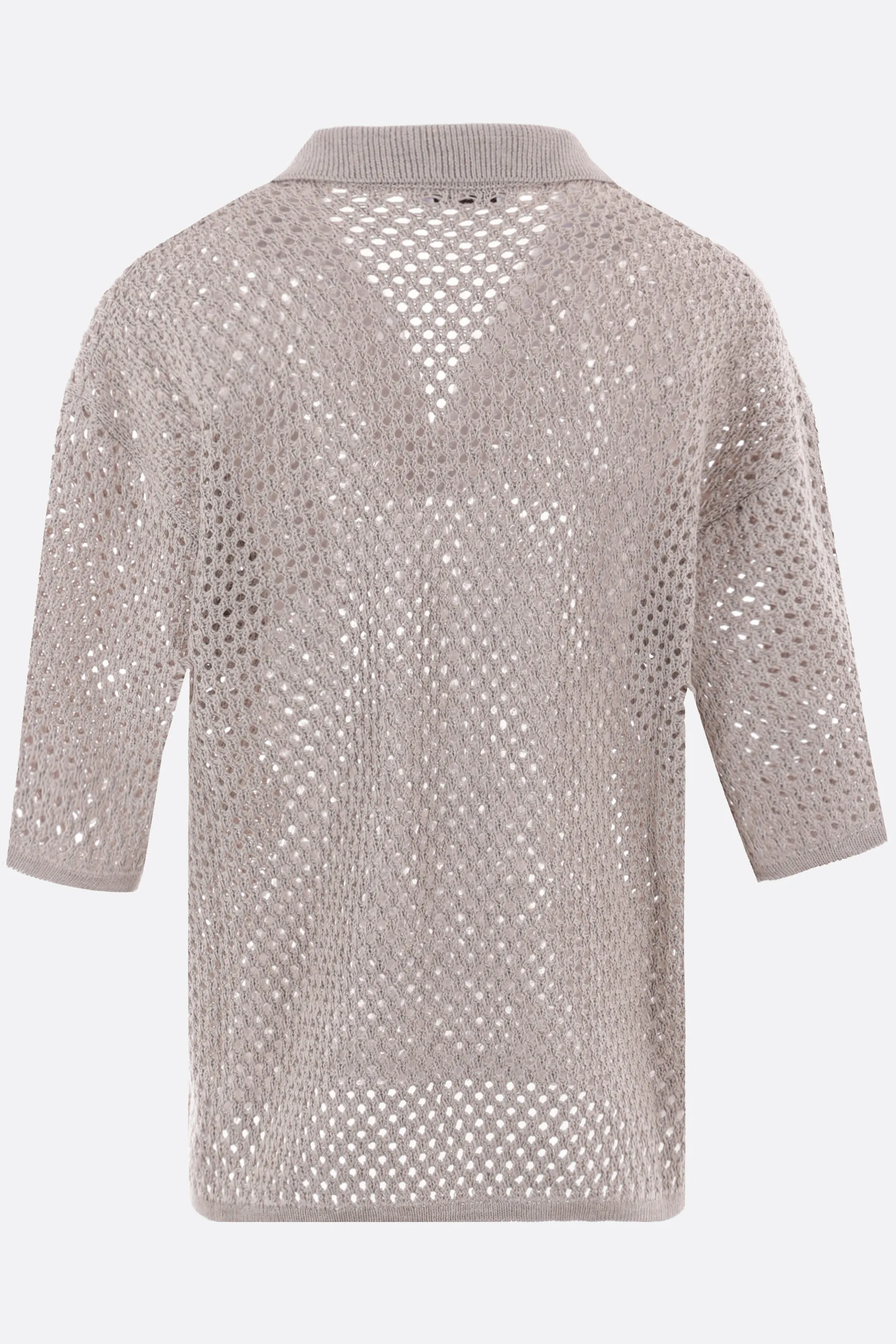 BRUNELLO CUCINELLI pullover polo in punto rete