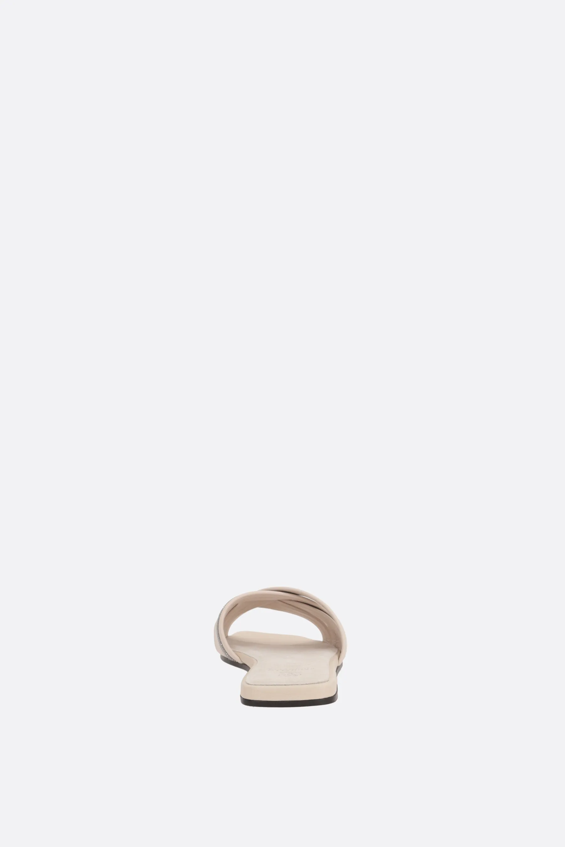 BRUNELLO CUCINELLI sandalo slide in nappa con dettaglio monile