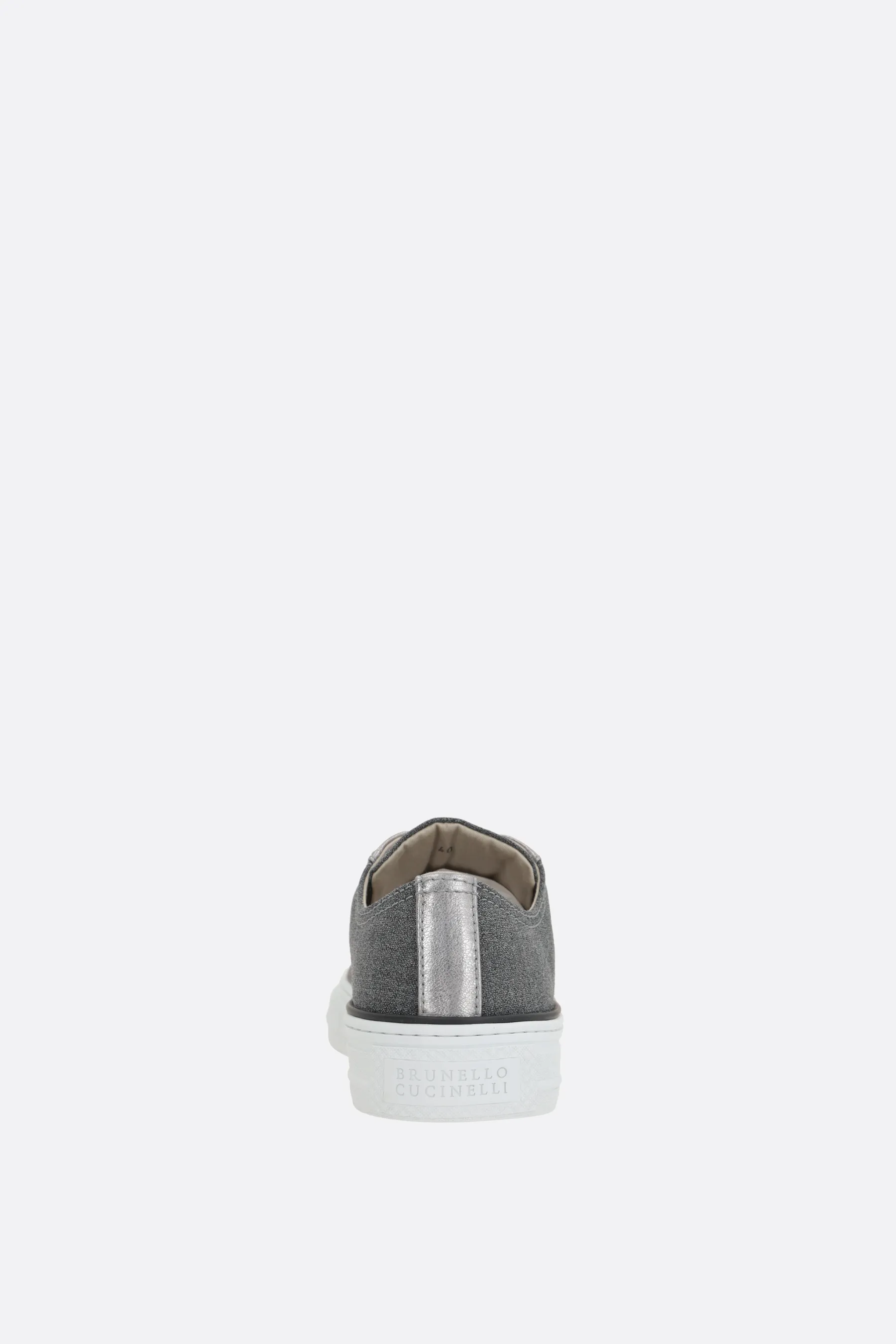  BRUNELLO CUCINELLI sneaker in canvas e pelle con Precious Toe 