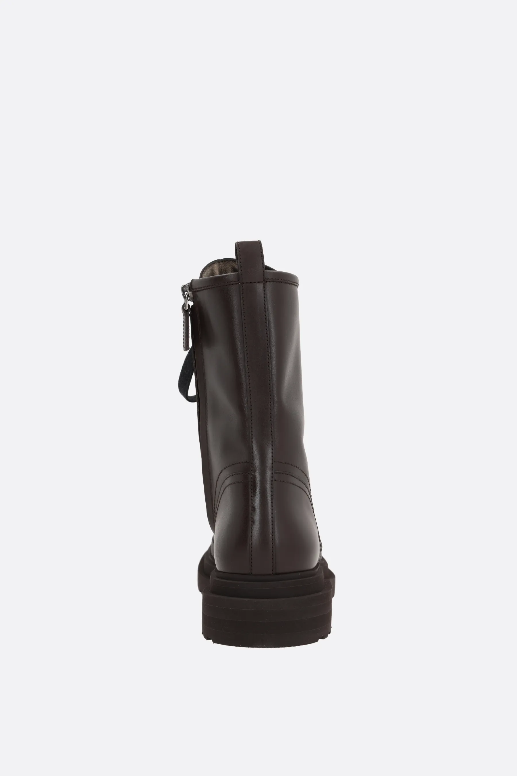  BRUNELLO CUCINELLI stivaletto in pelle liscia con Precious Contour 