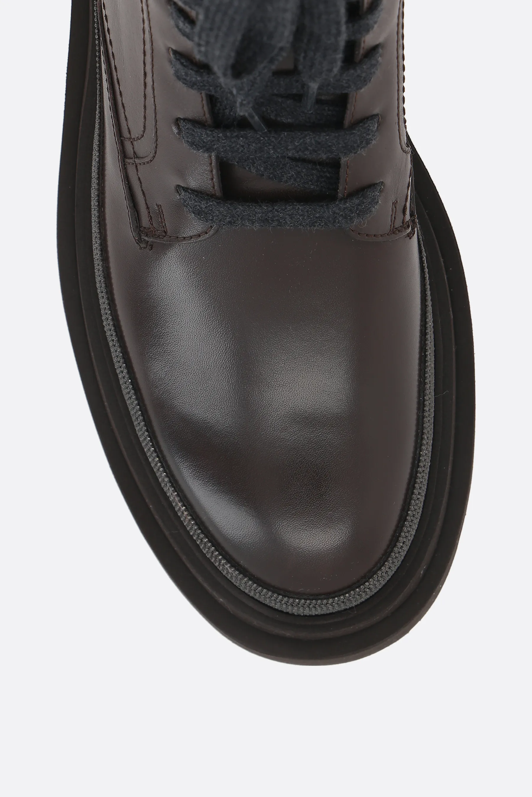  BRUNELLO CUCINELLI stivaletto in pelle liscia con Precious Contour 
