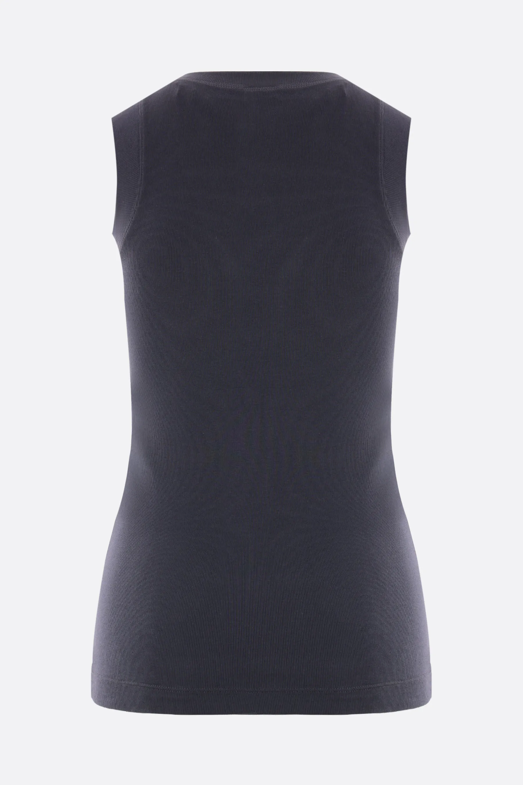 BRUNELLO CUCINELLI top smanicato in jersey con monile