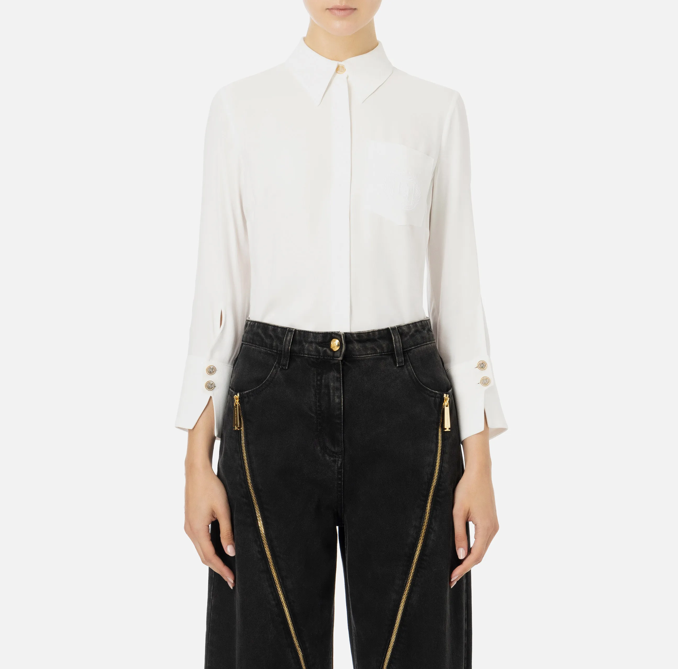 Camicia da donna di colore avorio