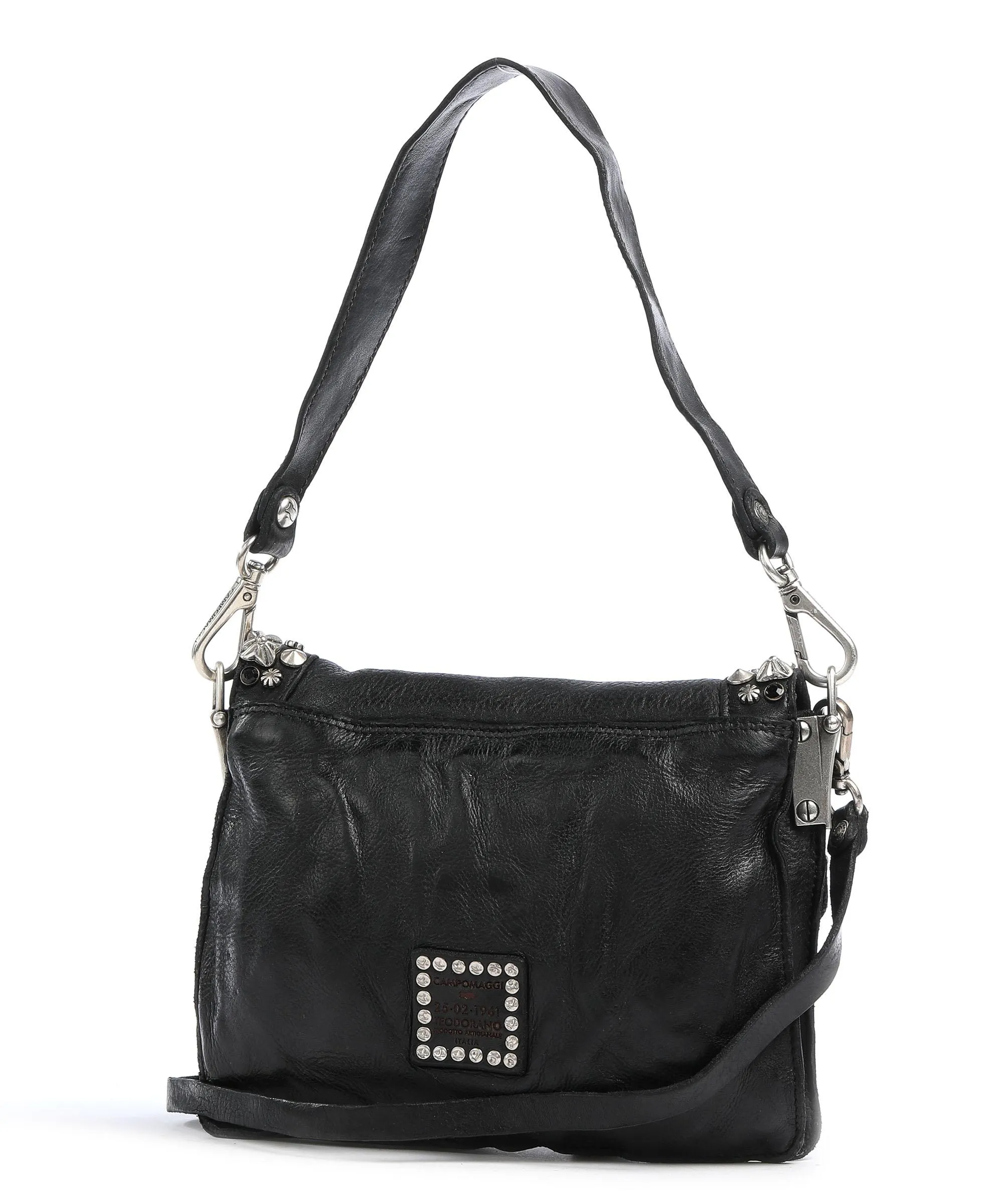  Campomaggi Prestige Borsa a spalla pelle di vacchetta finemente grana nero  