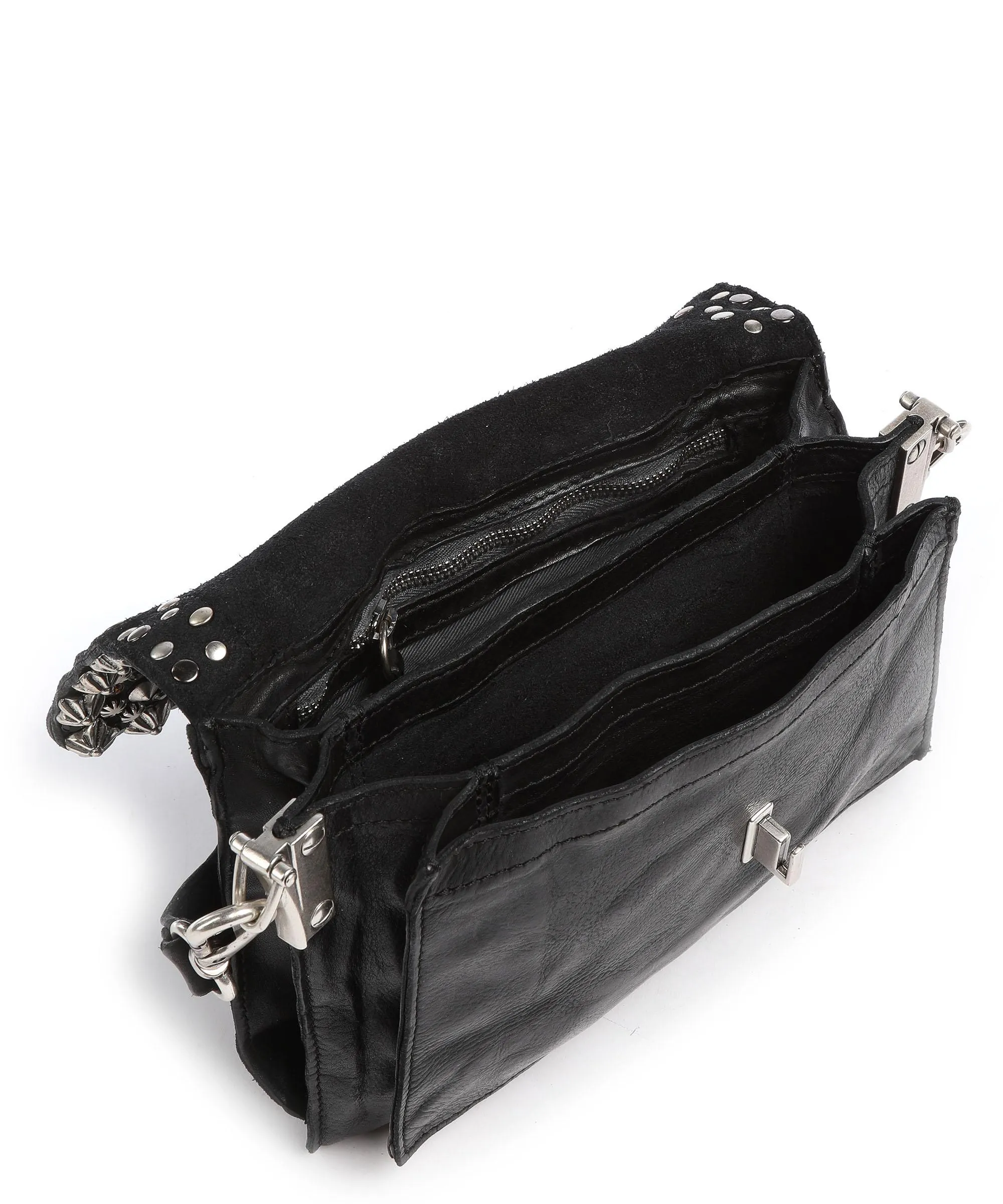  Campomaggi Prestige Borsa a spalla pelle di vacchetta finemente grana nero  
