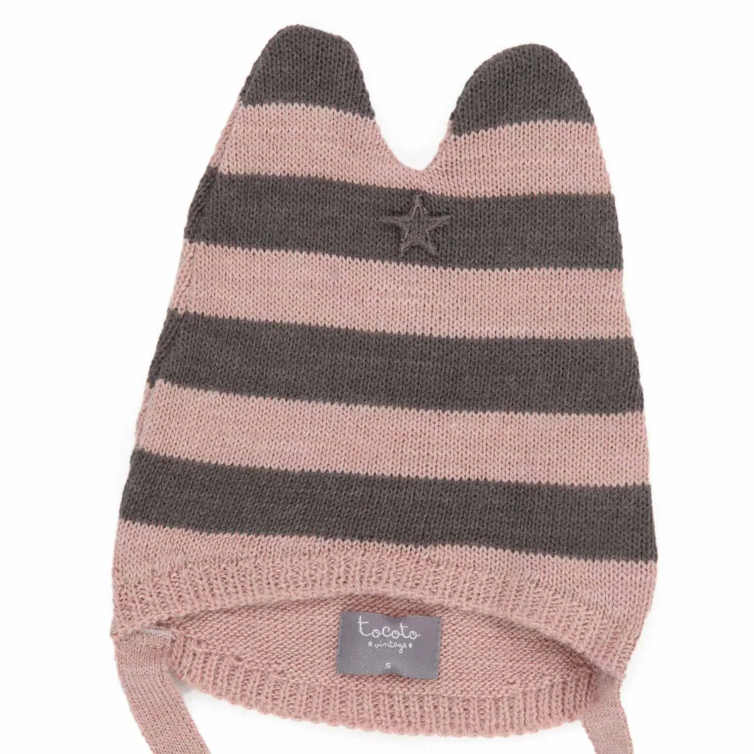 Cappello A Righe Rosa E Grigio Neonata