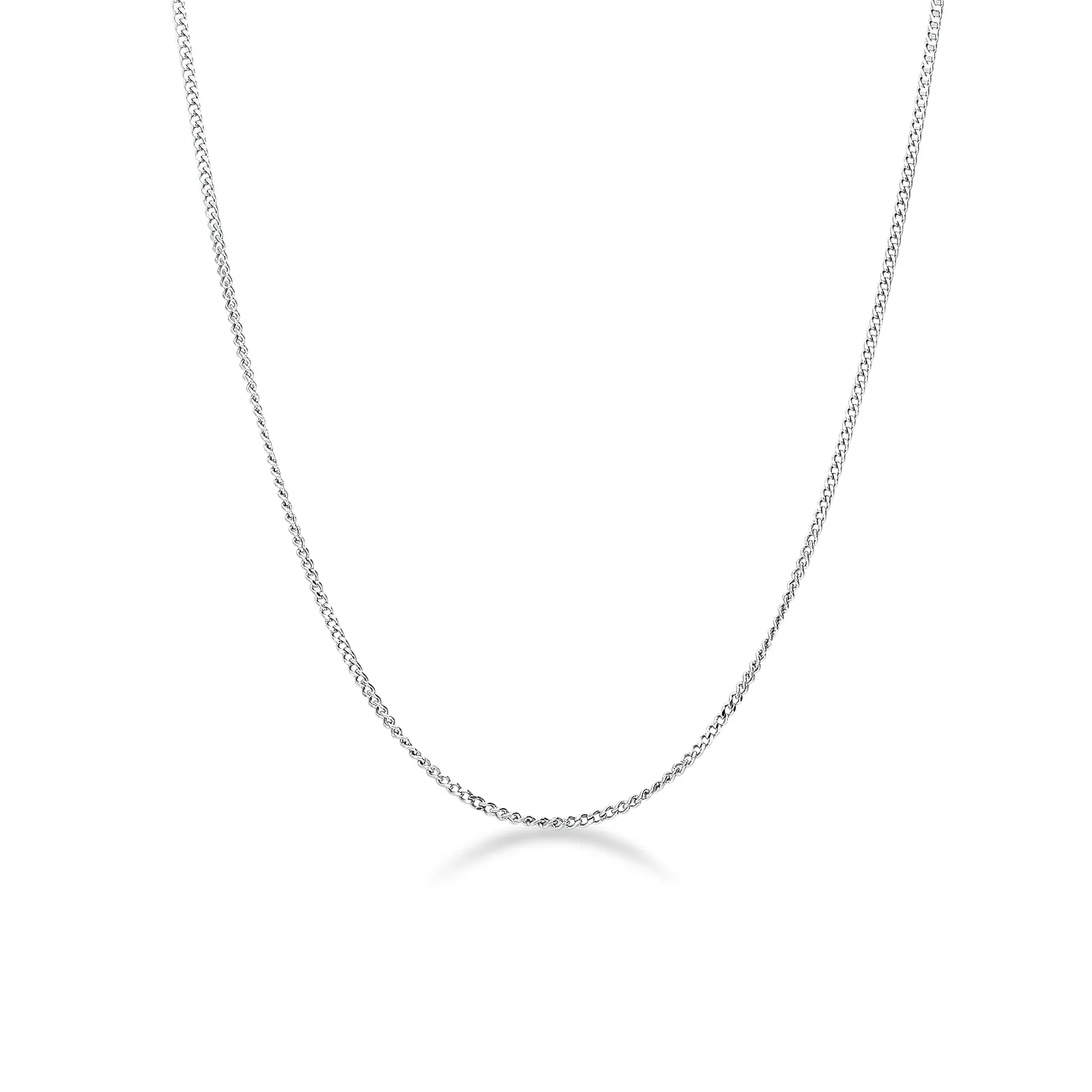 Catena groumette in oro bianco 18k.