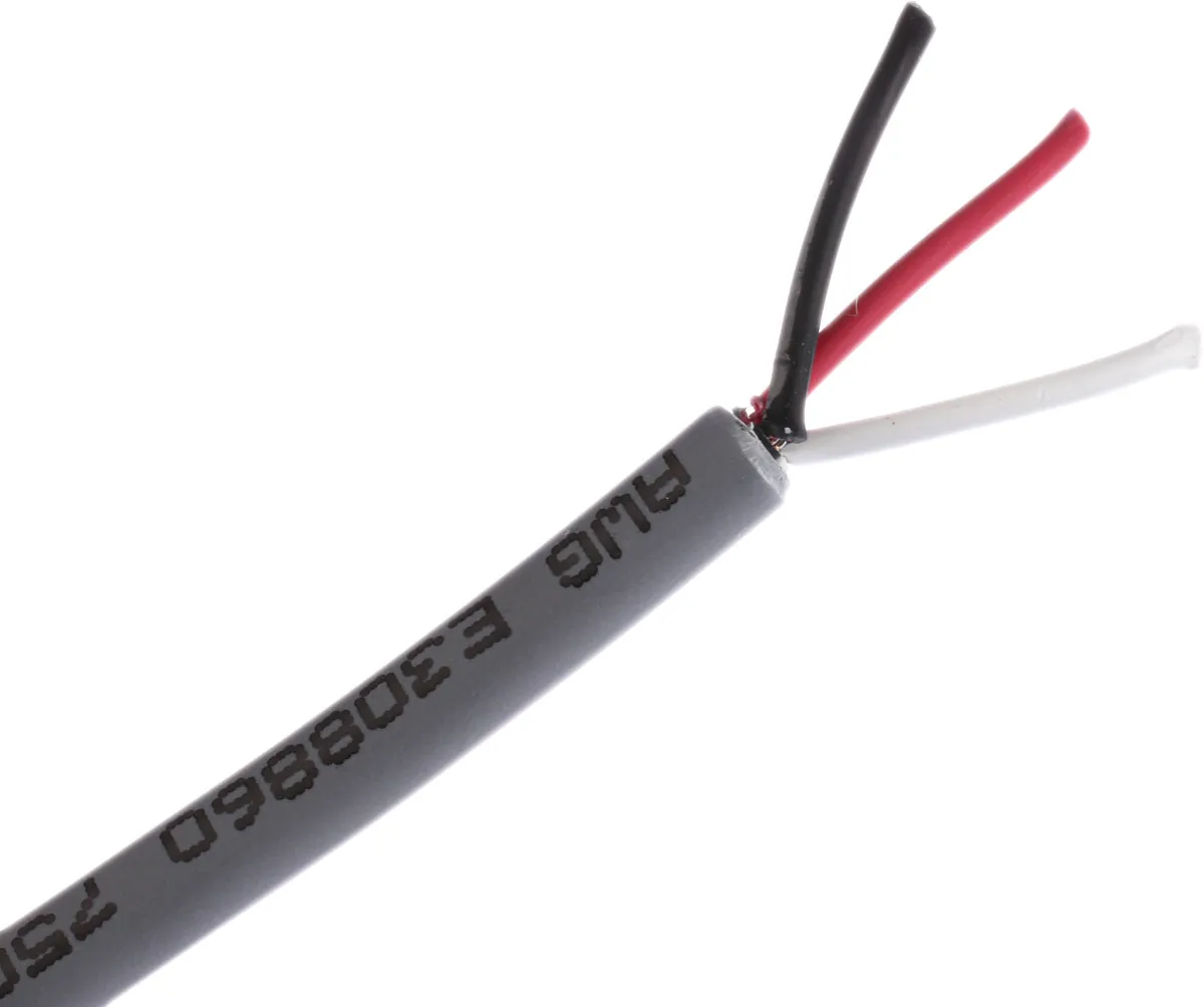 Cavo dati Alpha Wire Grigio, 22 AWG, Non schermata, 300 V, Coppia intrecciata