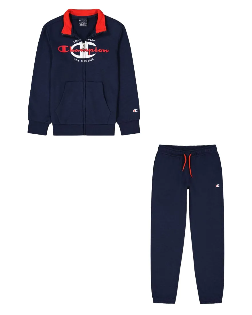 Champion Tuta da bambino Legacy Sweatsuit Powerblend Graphic 306381 BS503 BLI blu marine