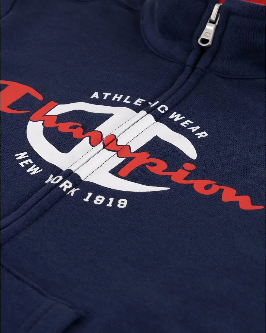 Champion Tuta da bambino Legacy Sweatsuit Powerblend Graphic 306381 BS503 BLI blu marine