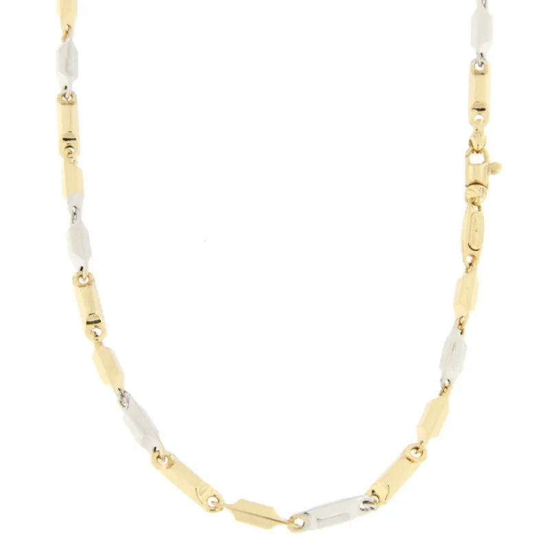 Collana Uomo Oro Giallo Bianco GL100366