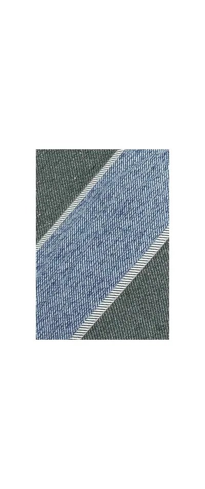 Cravatta in seta grezza blu ghiaccio grigio argento