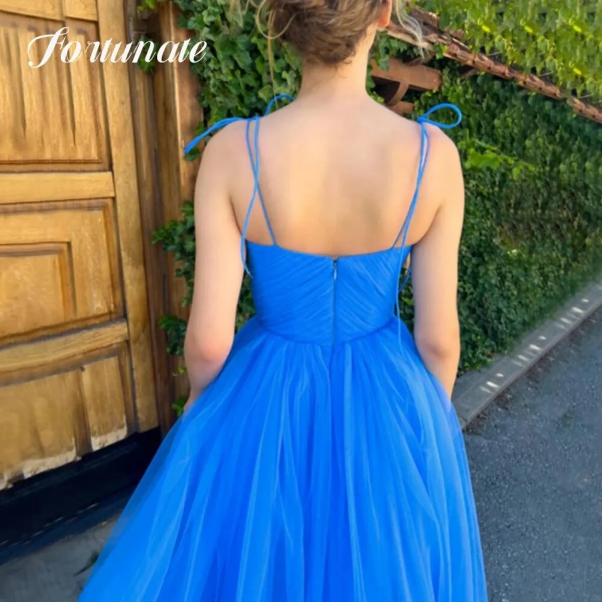 Elegante abito Quinceanera corto blu mare Una linea senza maniche senza spalline Abito da cocktail party serale per donna