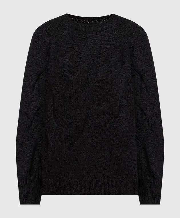 Ermanno Scervino Maglione nero con motivo strutturato D435M319PUN
